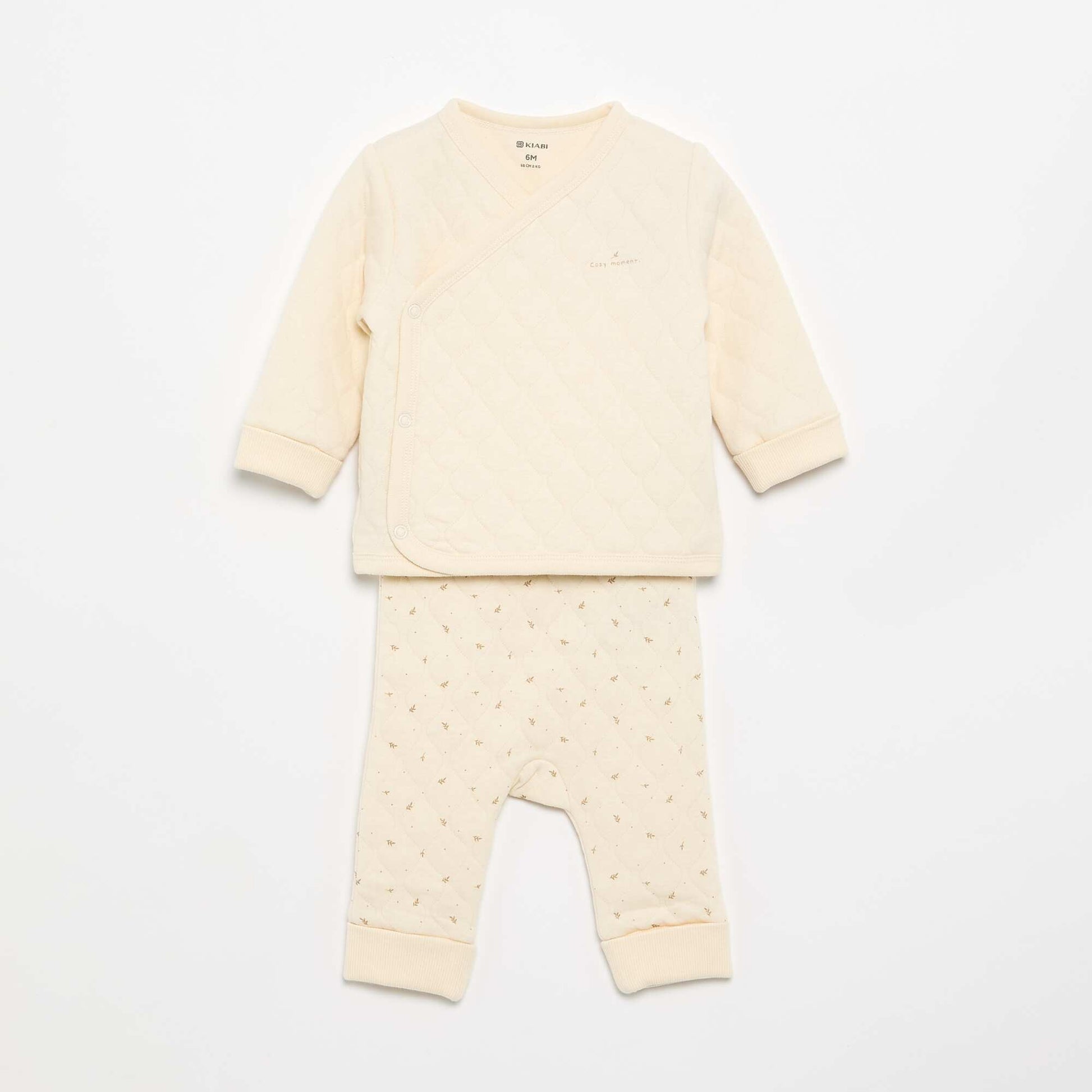 Adjustable Quilted 2-Piece Pyjamas WHITE