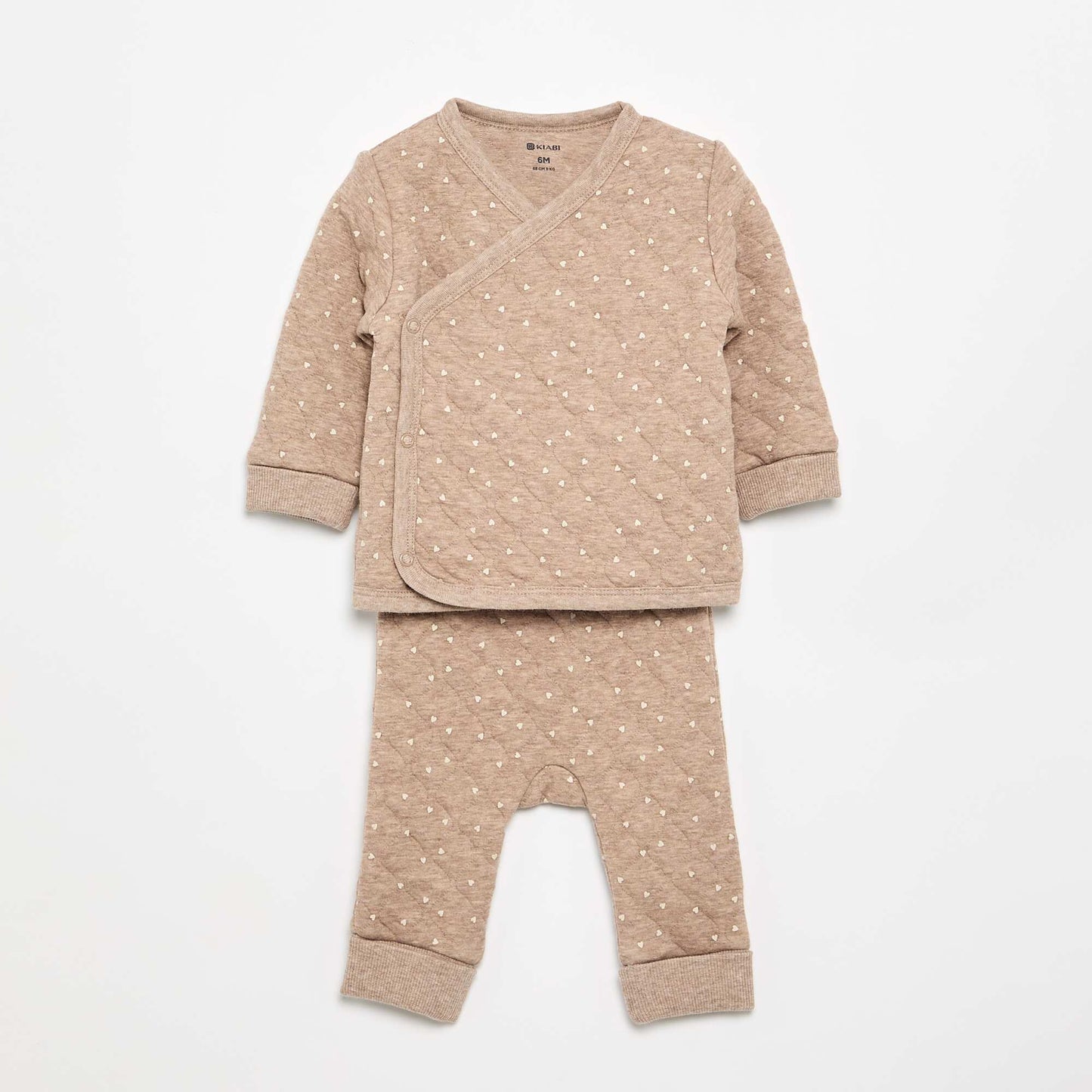 Adjustable Quilted 2-Piece Pyjamas BROWN