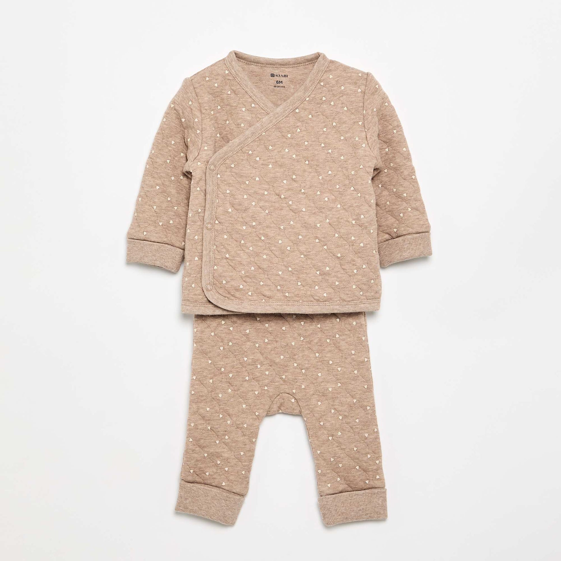 Adjustable Quilted 2-Piece Pyjamas BROWN