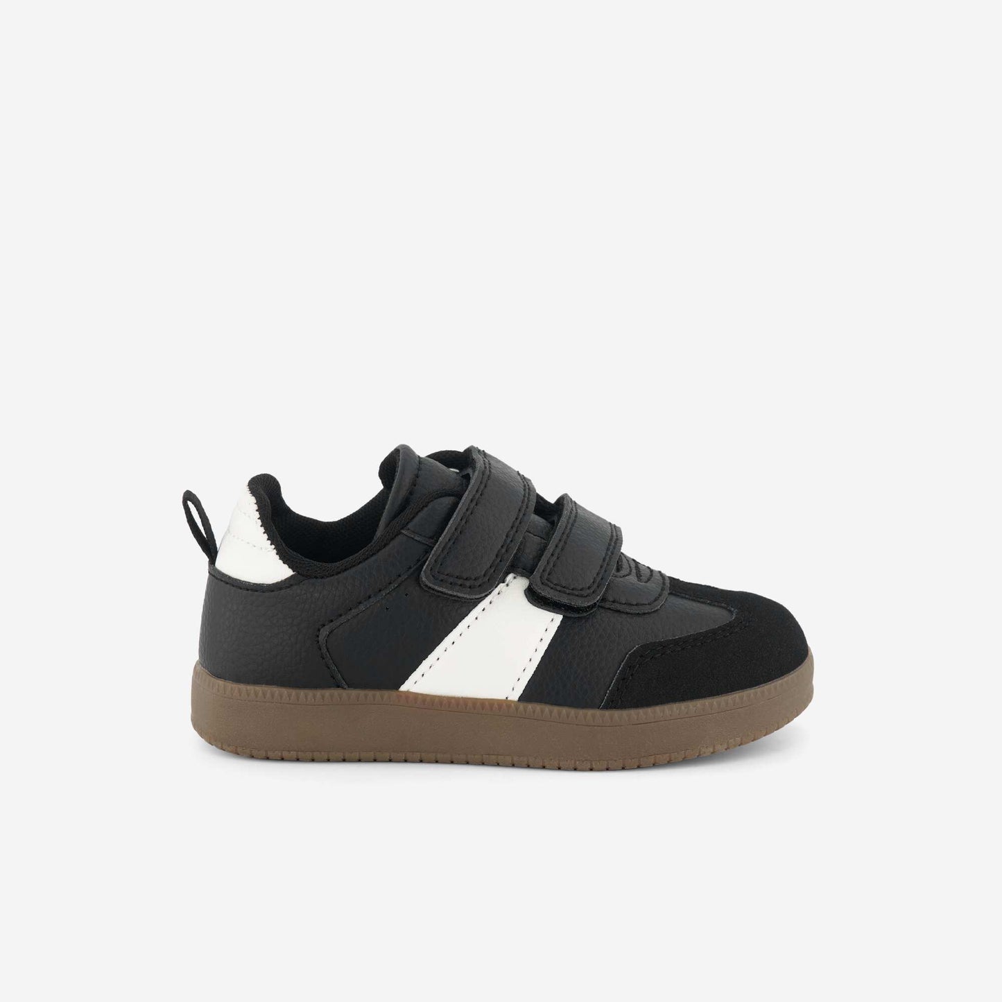 Low-top sneakers with contrasting panels BLACK
