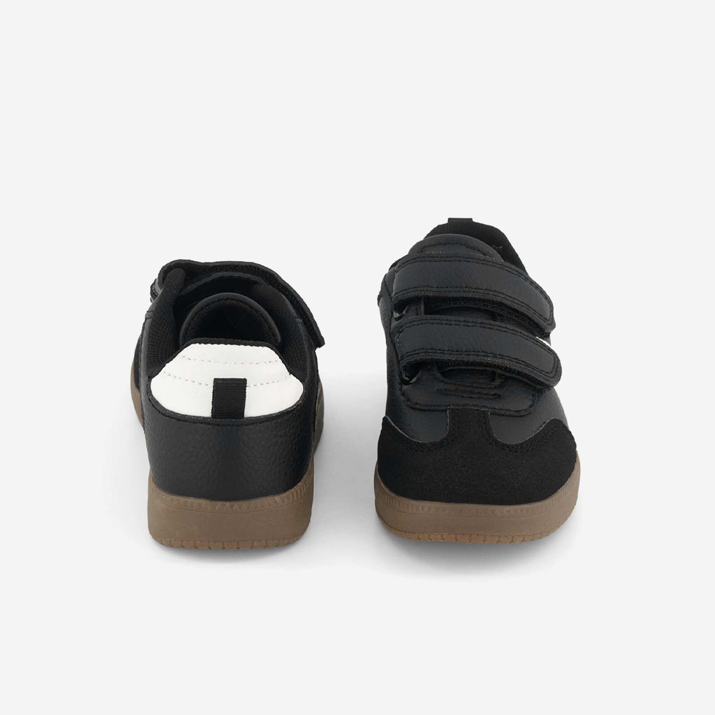 Low-top sneakers with contrasting panels BLACK