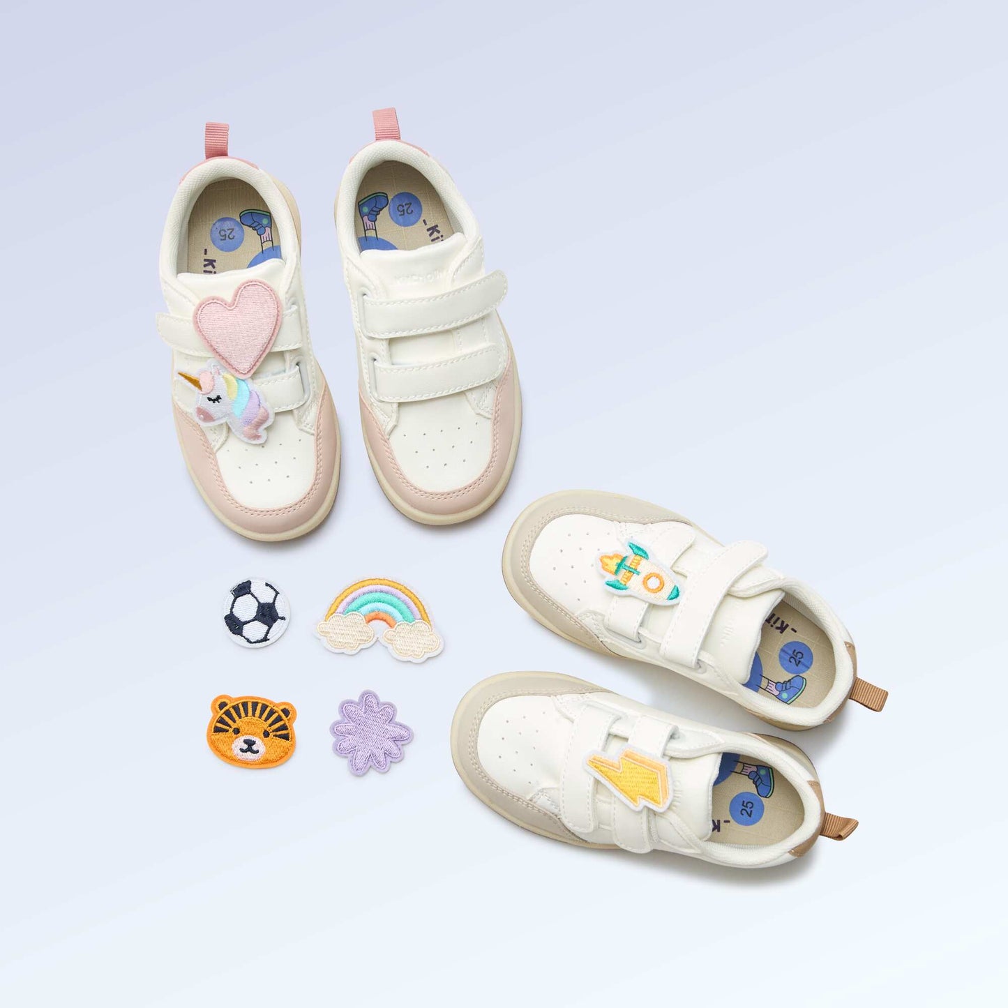 Set of 2 slip-on patches to personalize your \'Kitchoun\' sneakers YELLOW