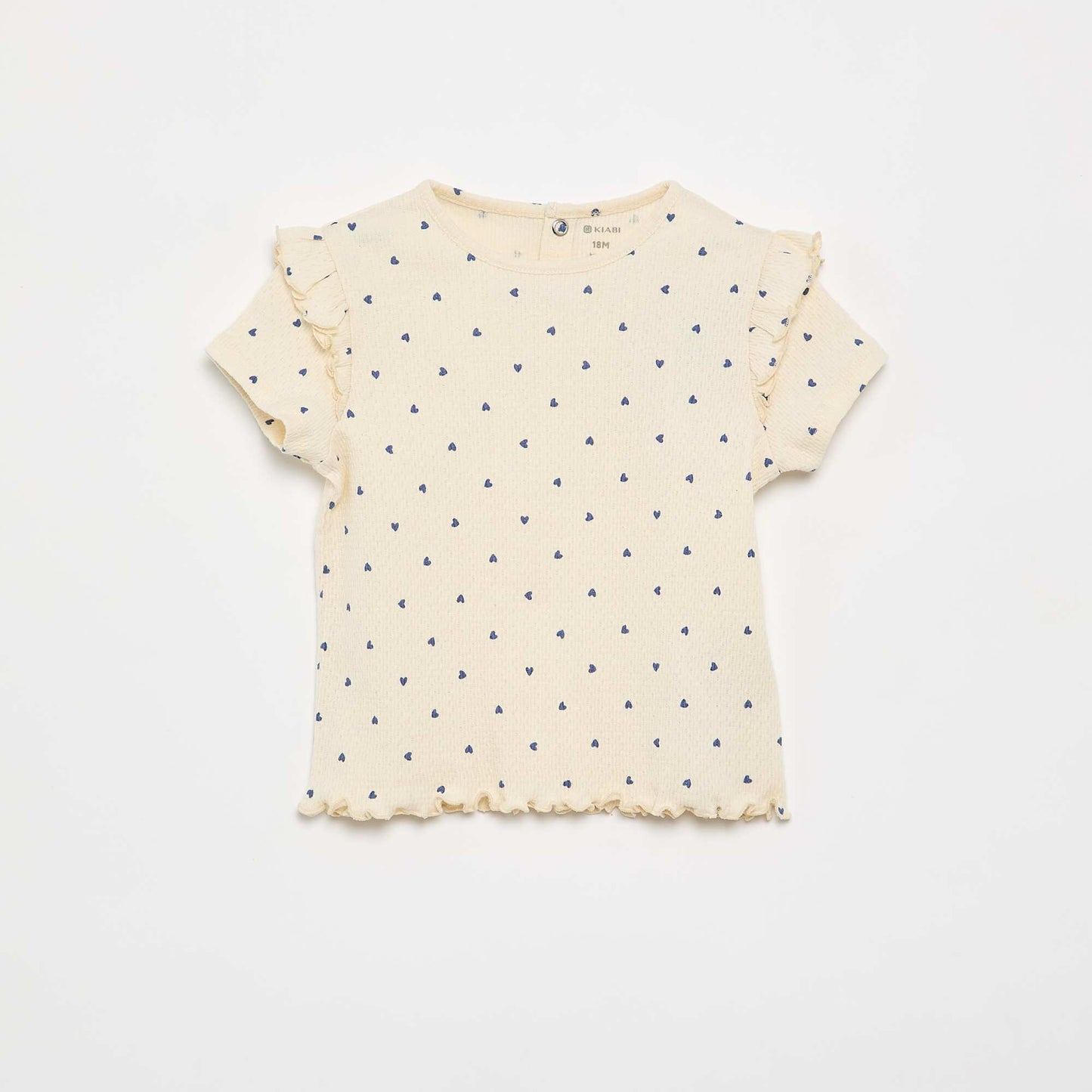 Pointelle knit pajama t-shirt + shorts - 2 pieces BEIGE