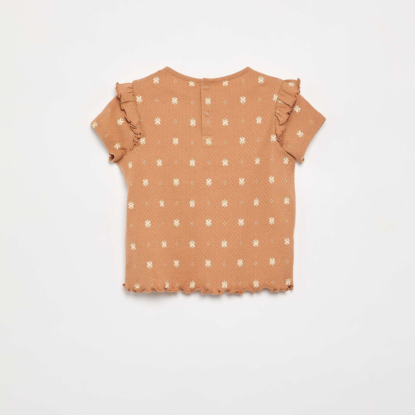 Pointelle knit pajama t-shirt + shorts - 2 pieces BEIGE