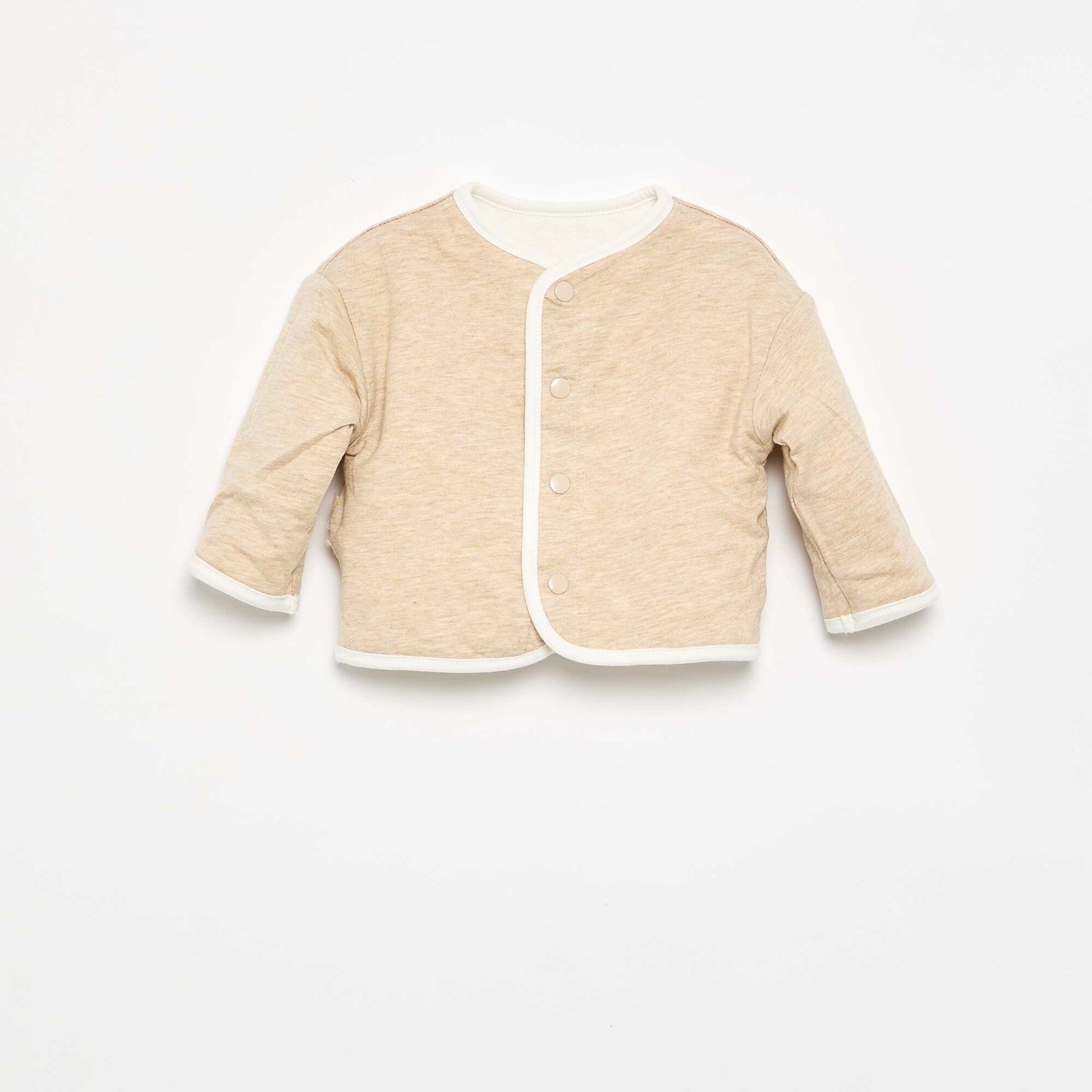Reversible quilted snap-fastened jacket WHITE