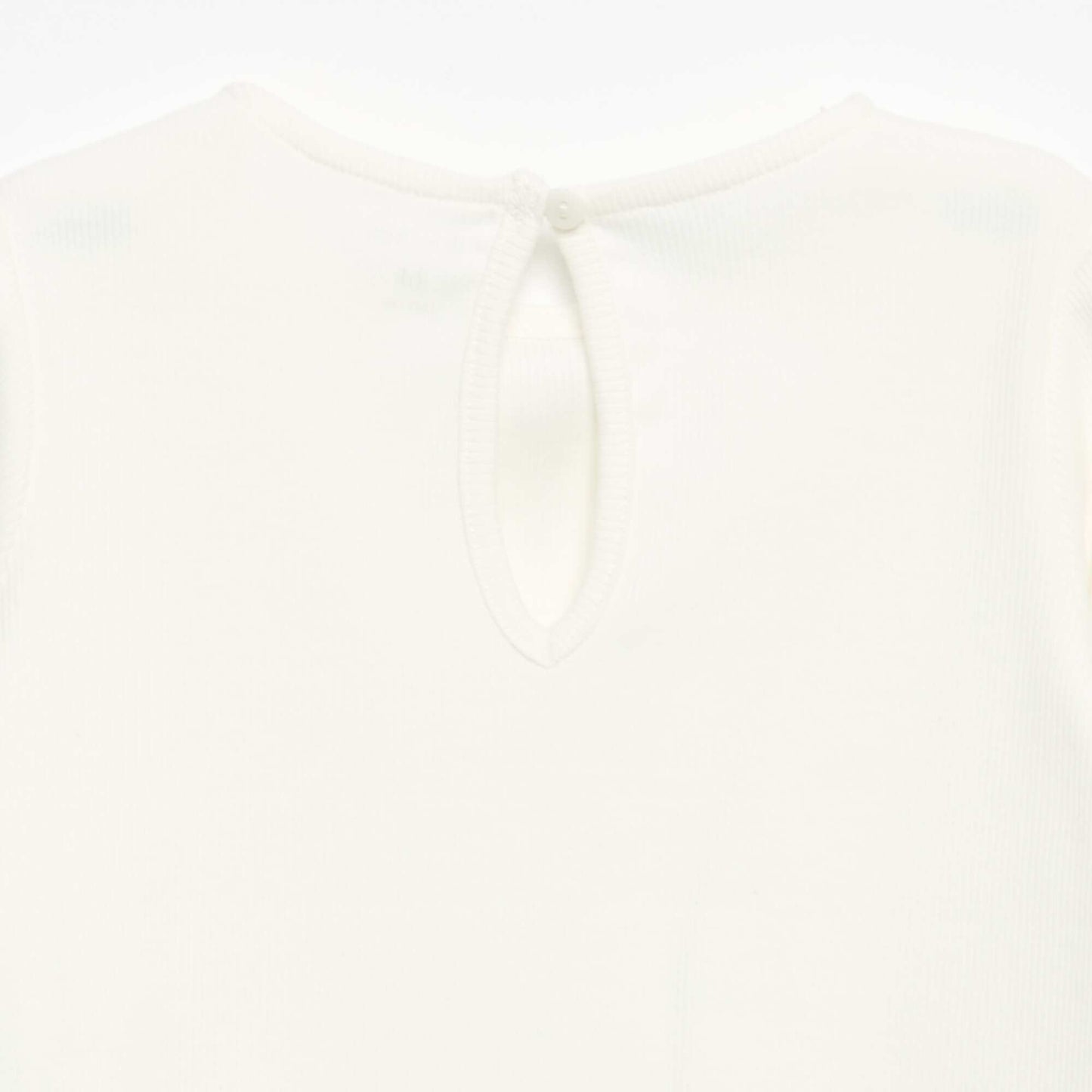 Long-sleeved ribbed T-shirt with bow WHITE