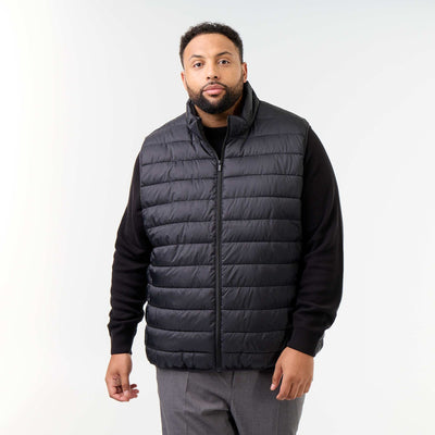 Lightweight sleeveless puffer jacket BLACK