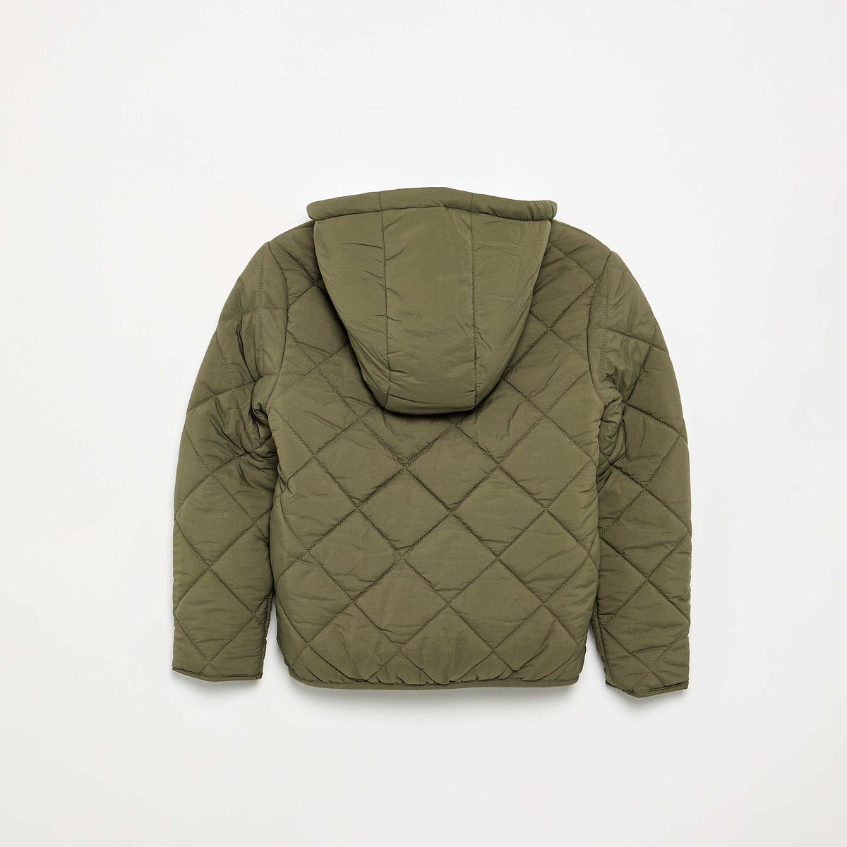 Hooded quilted jacket KHAKI