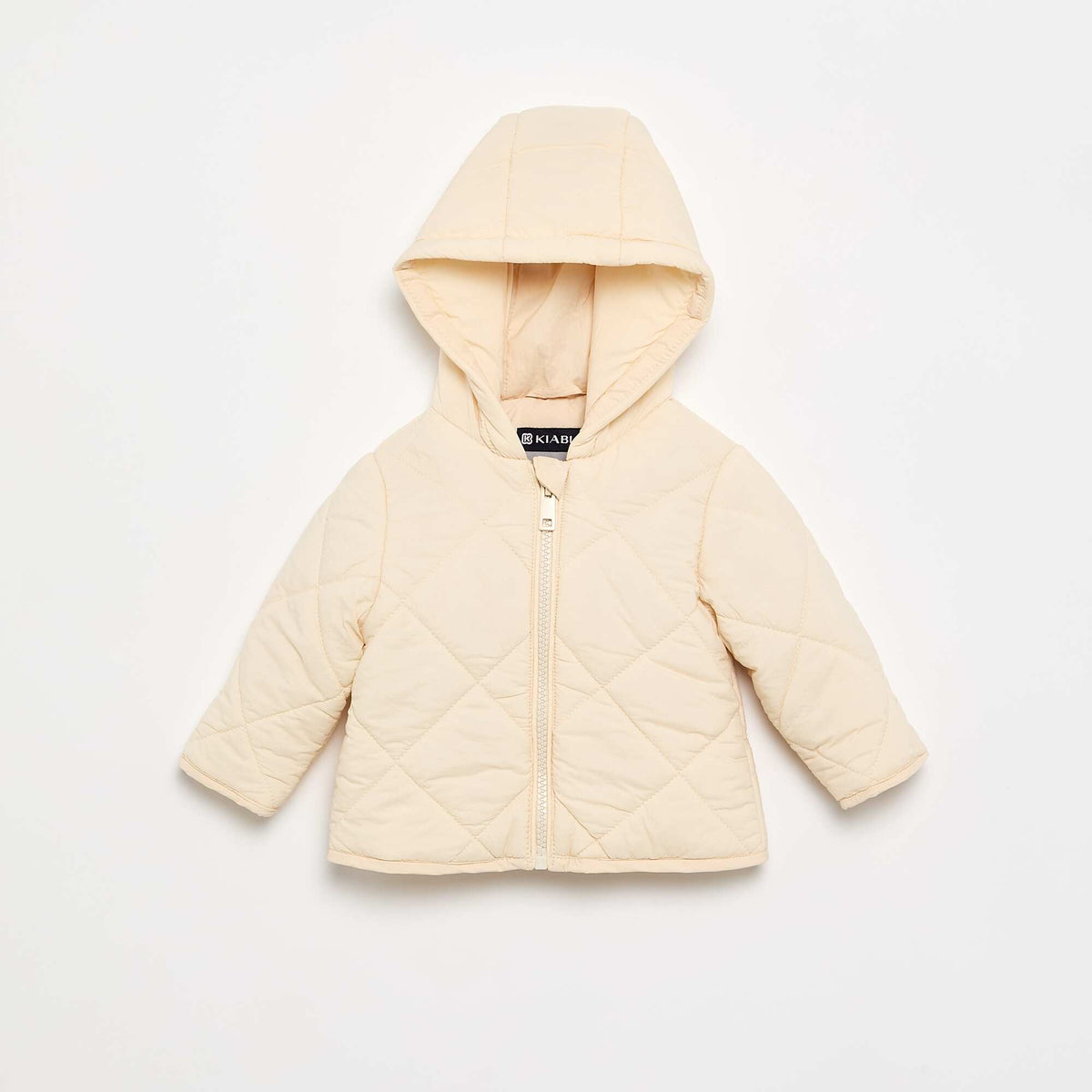 Hooded quilted jacket BEIGE
