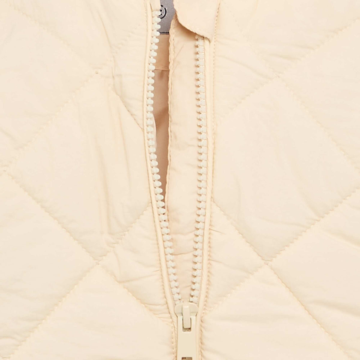 Hooded quilted jacket BEIGE