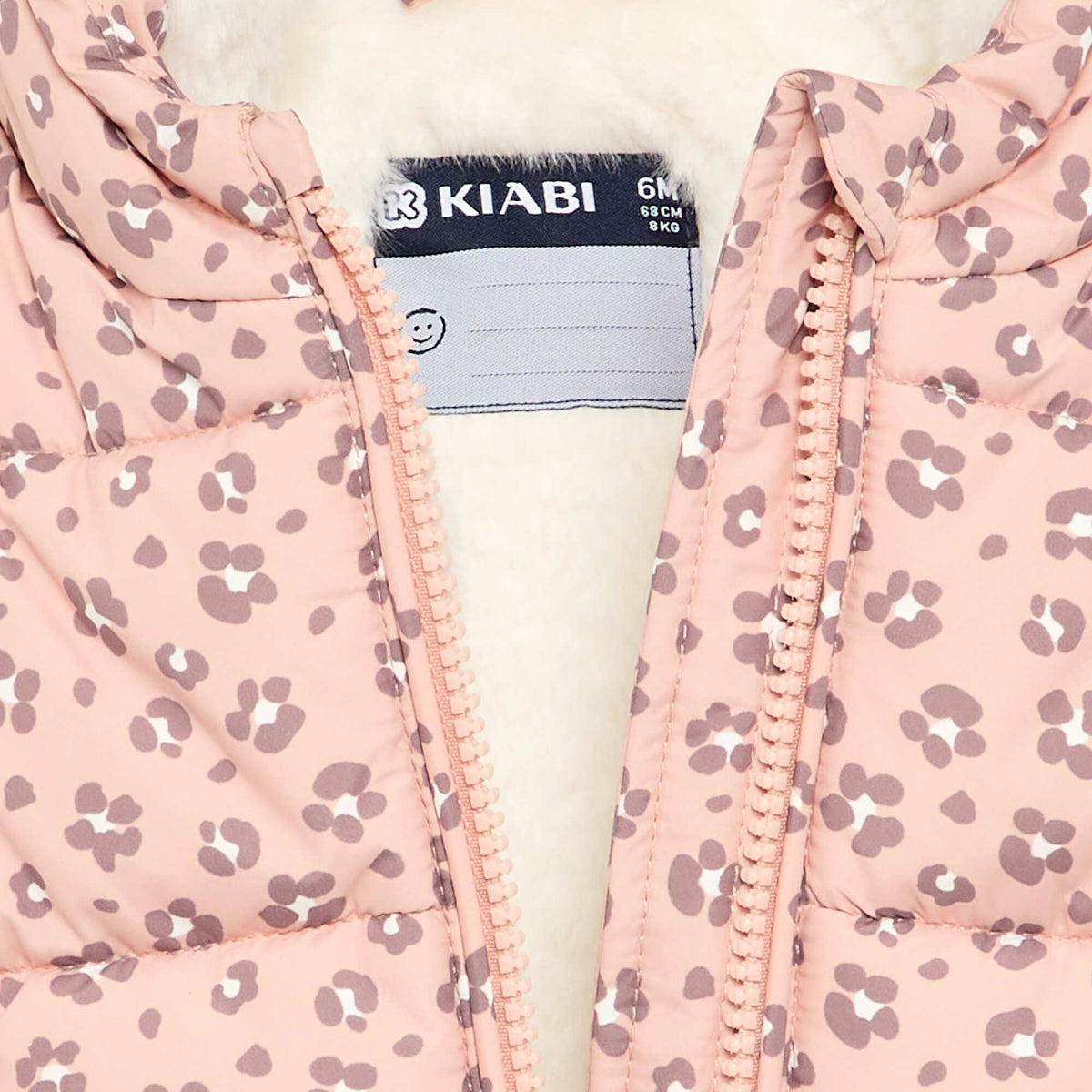 Printed sleeveless hooded puffer jacket ORANGE