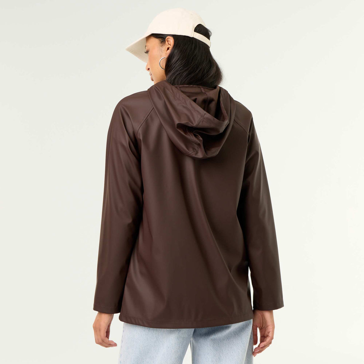 Water-repellent hooded parka BROWN