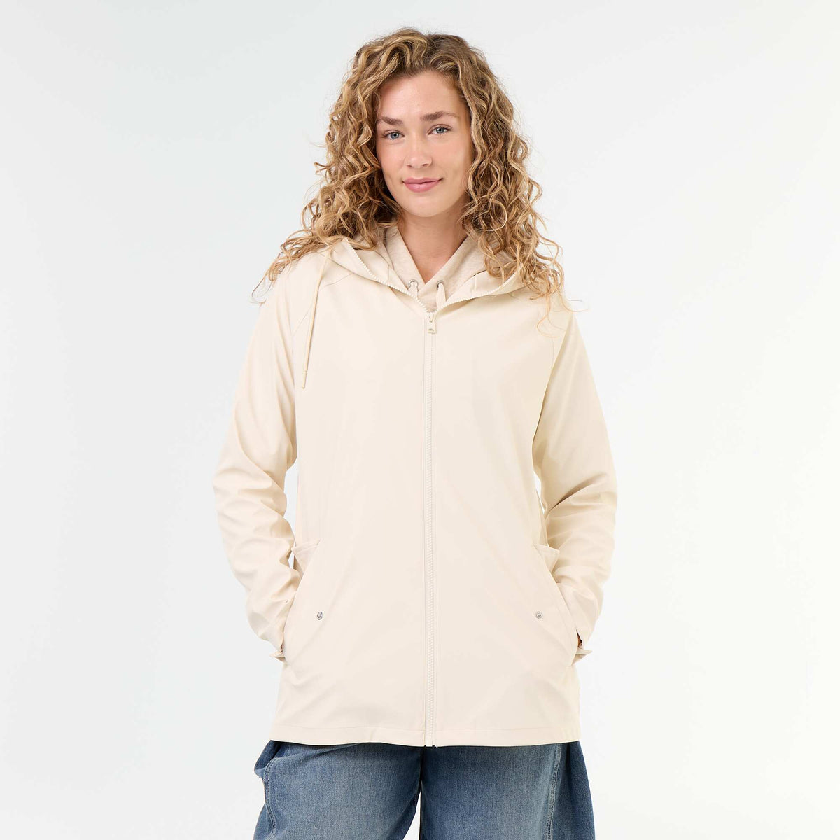 Water-repellent hooded parka BEIGE