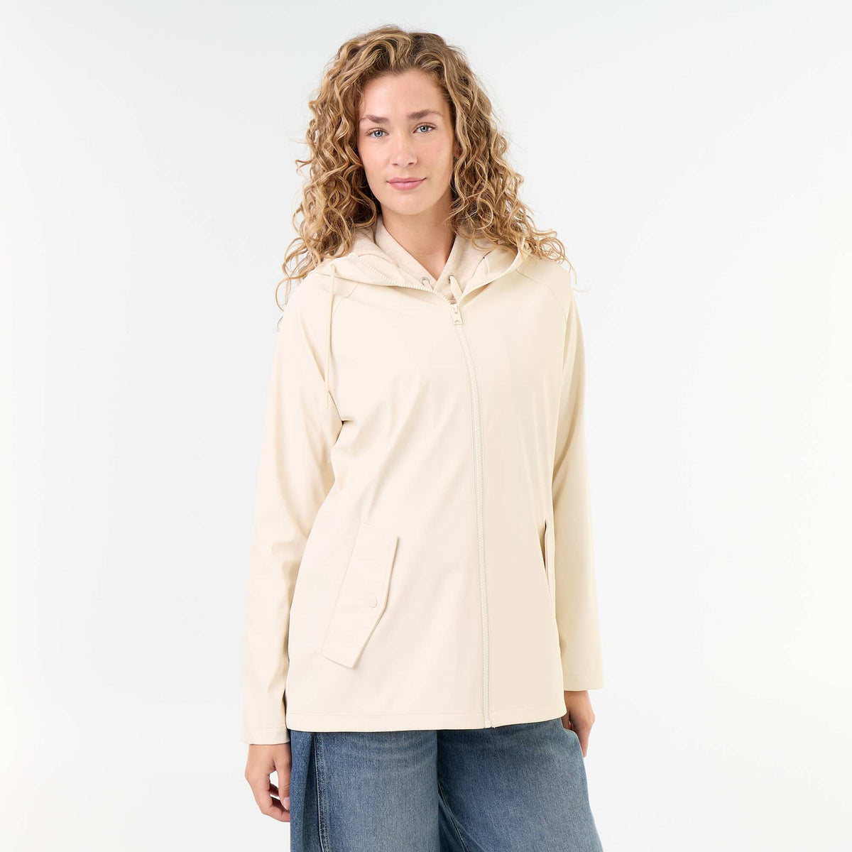 Water-repellent hooded parka BEIGE