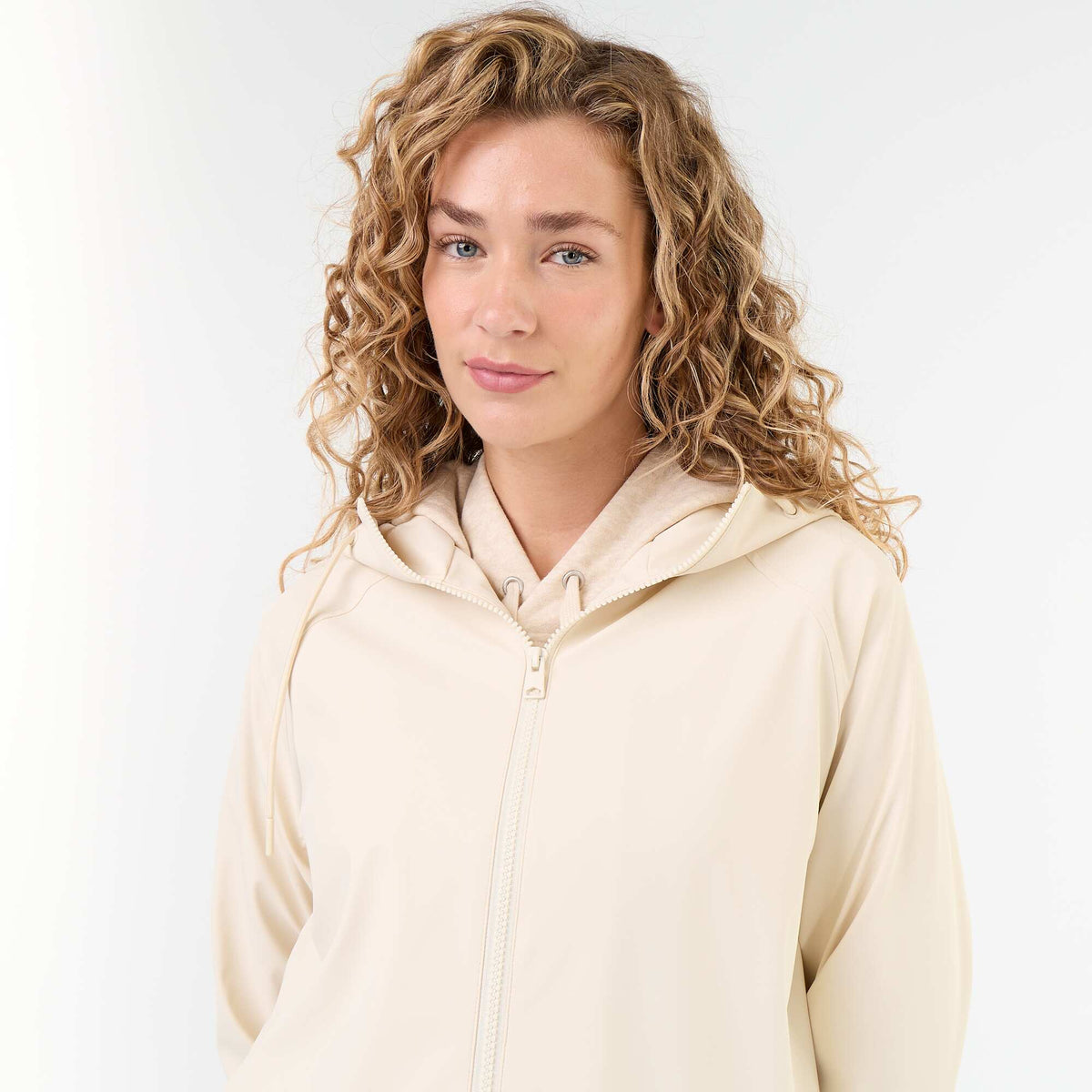 Water-repellent hooded parka BEIGE