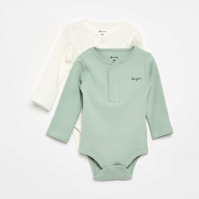 2-pack Ribbed Bodysuits WHITE