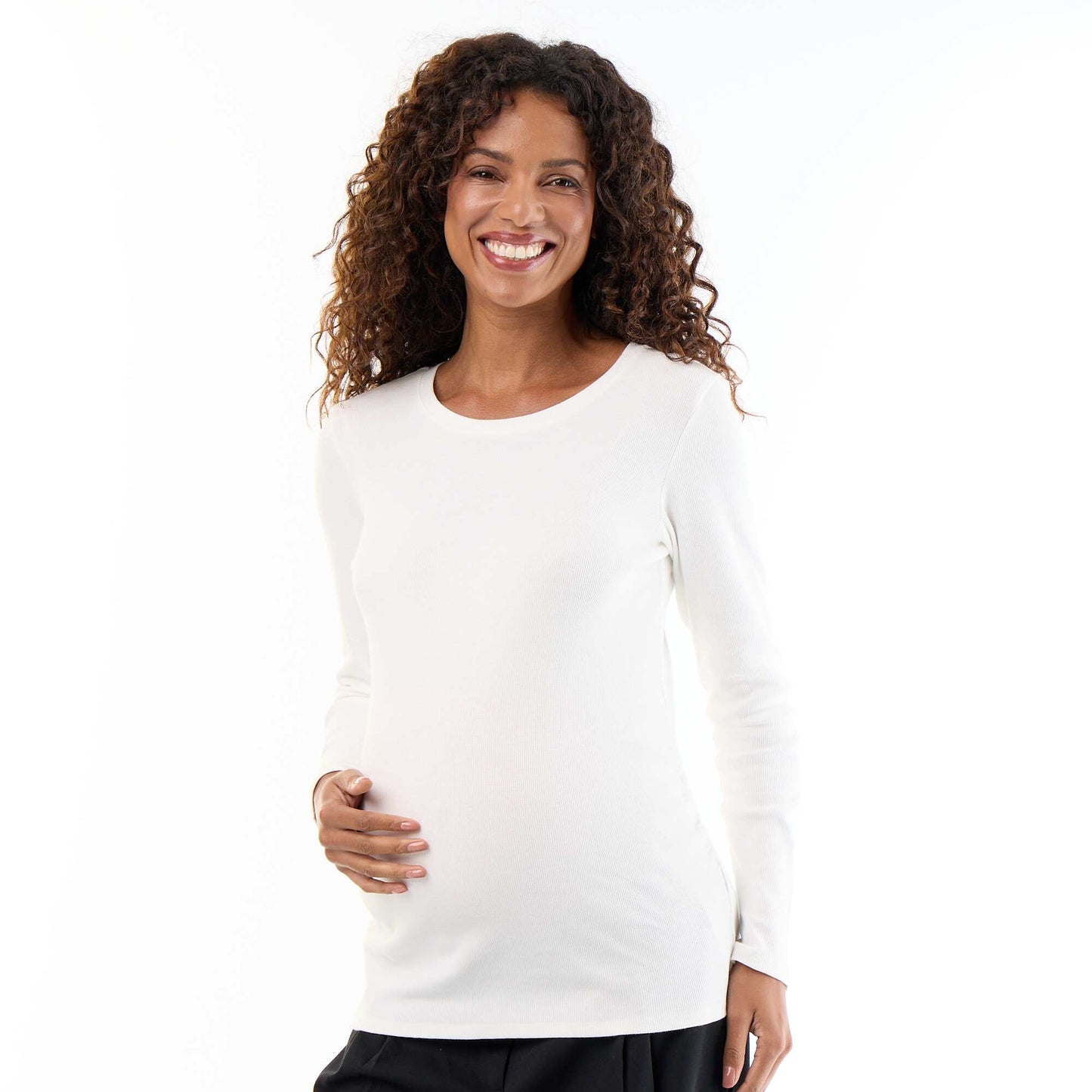 Ribbed Maternity T-shirt WHITE