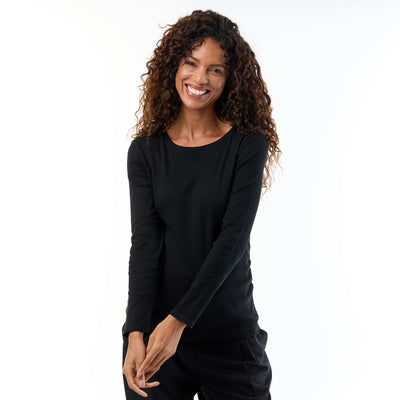 Ribbed Maternity T-shirt BLACK