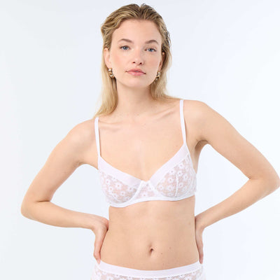 Lace Balconette Bra WHITE