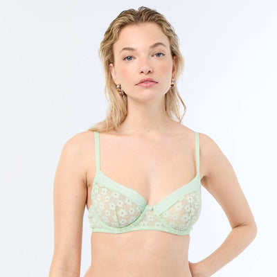 Lace Balconette Bra GREEN