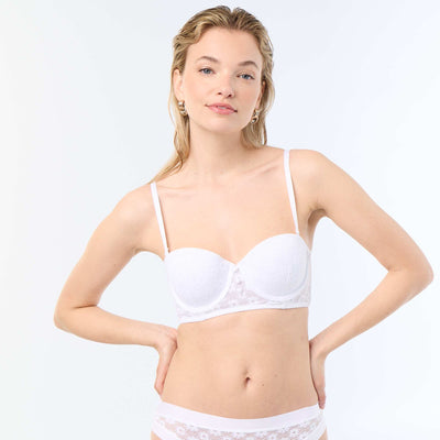 Lace Balconette Bra WHITE