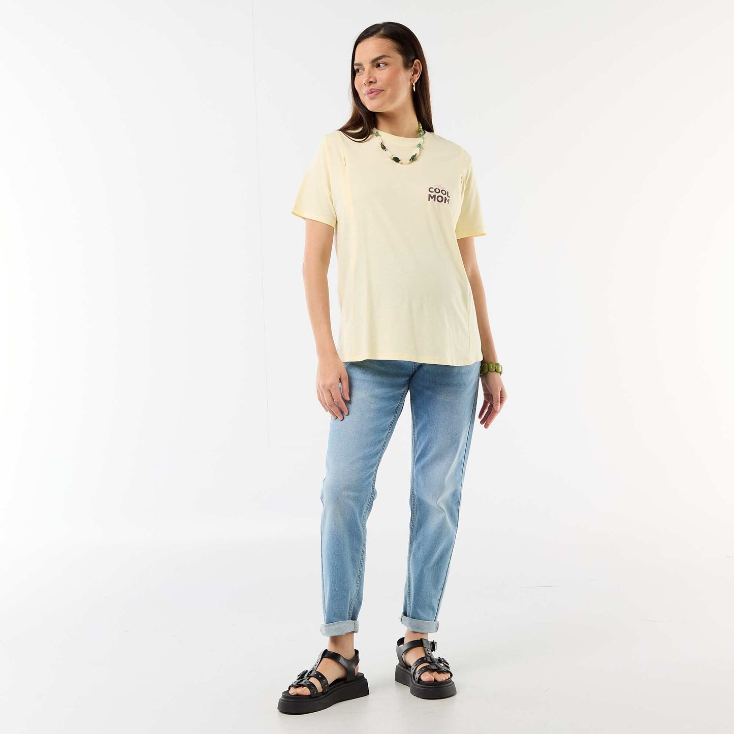 Printed Nursing T-shirt YELLOW