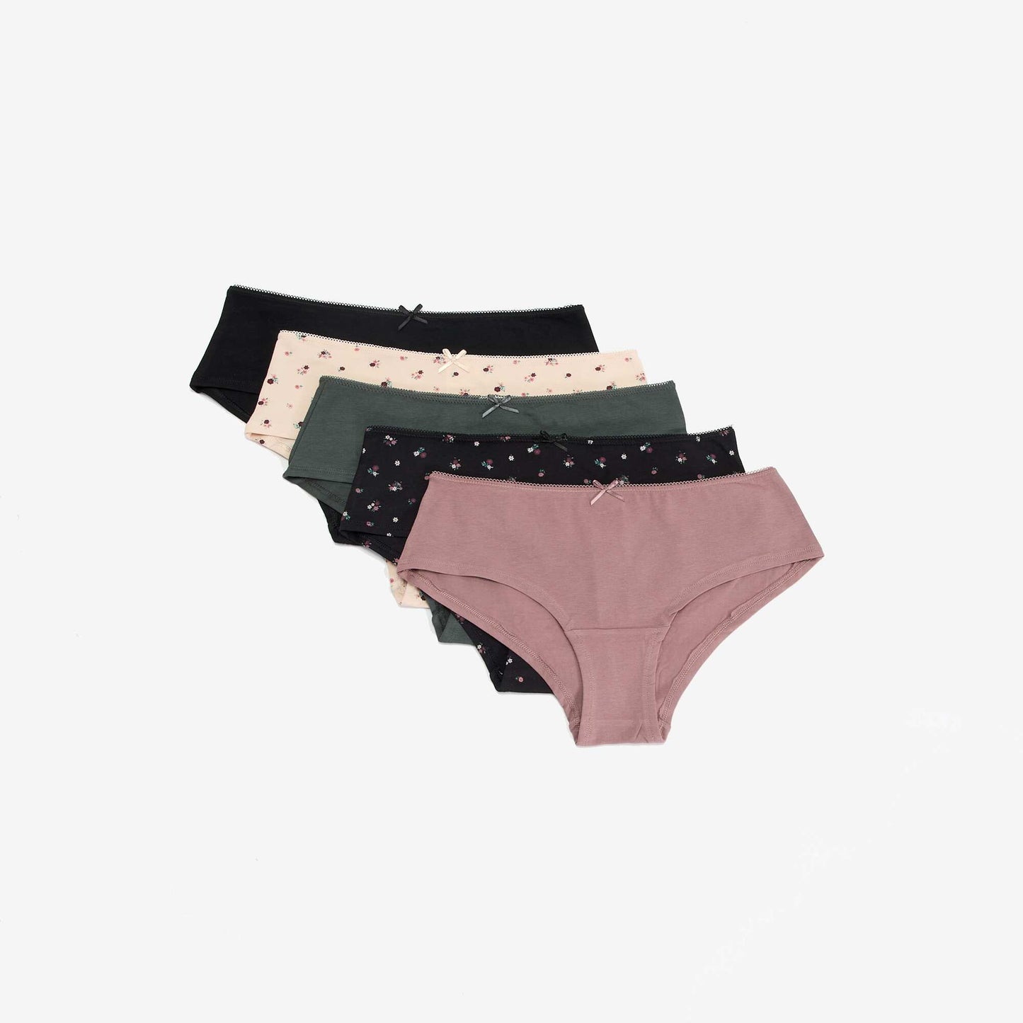 Pack of 5 Printed Shorties PINK