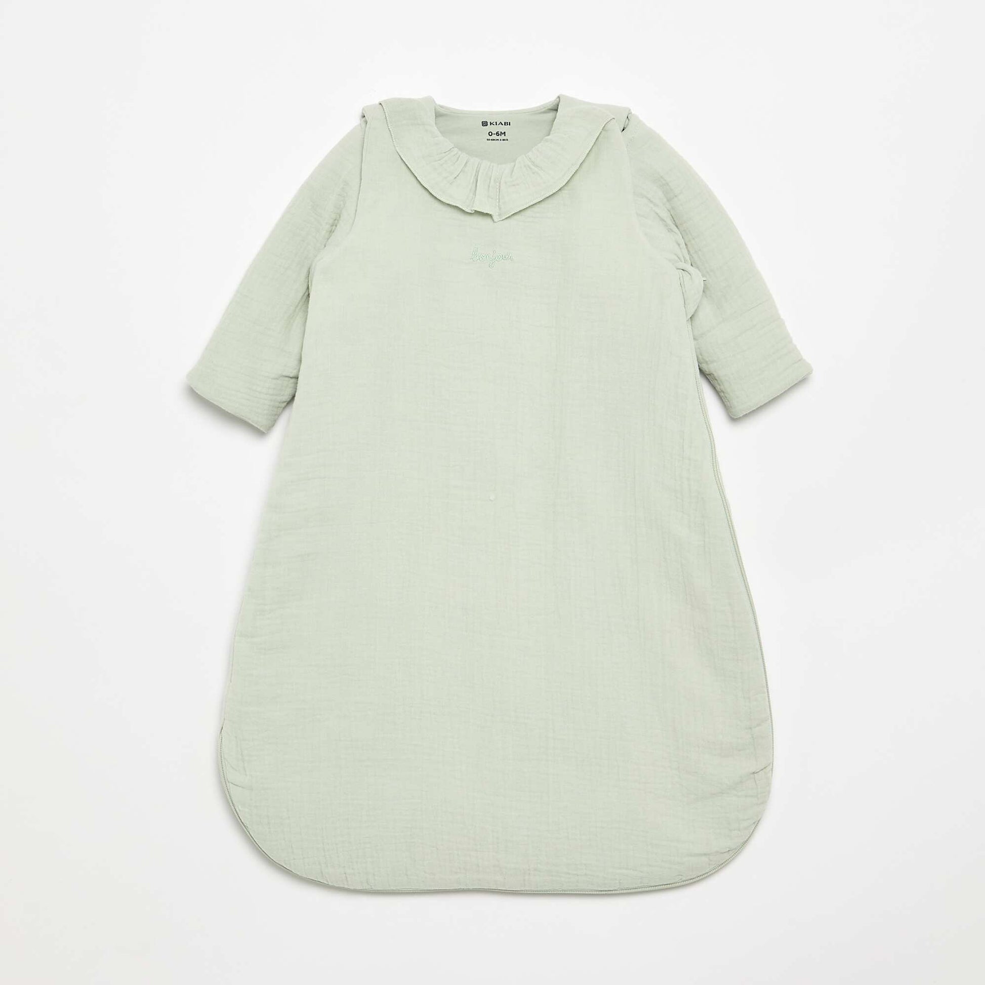 Sleeping bag with fancy collar GREEN