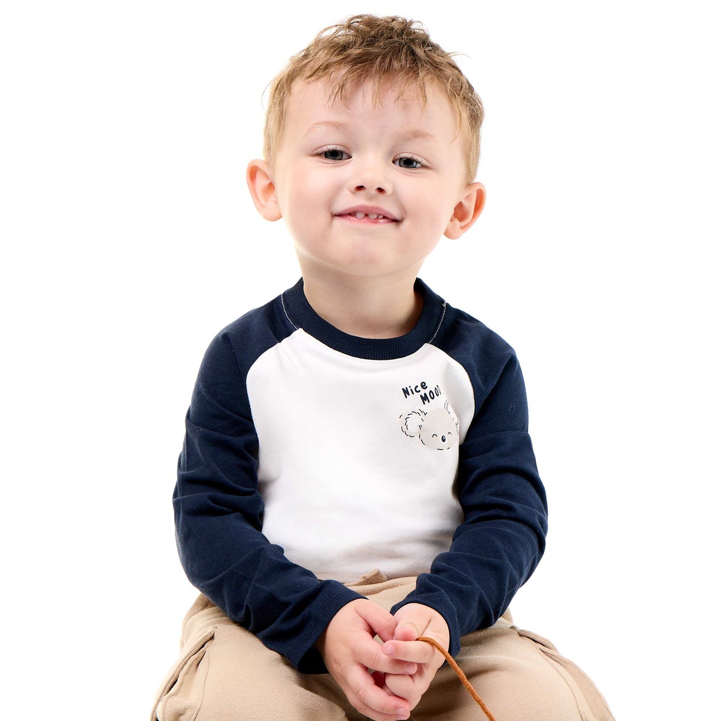 Long-sleeved raglan T-shirt BLUE