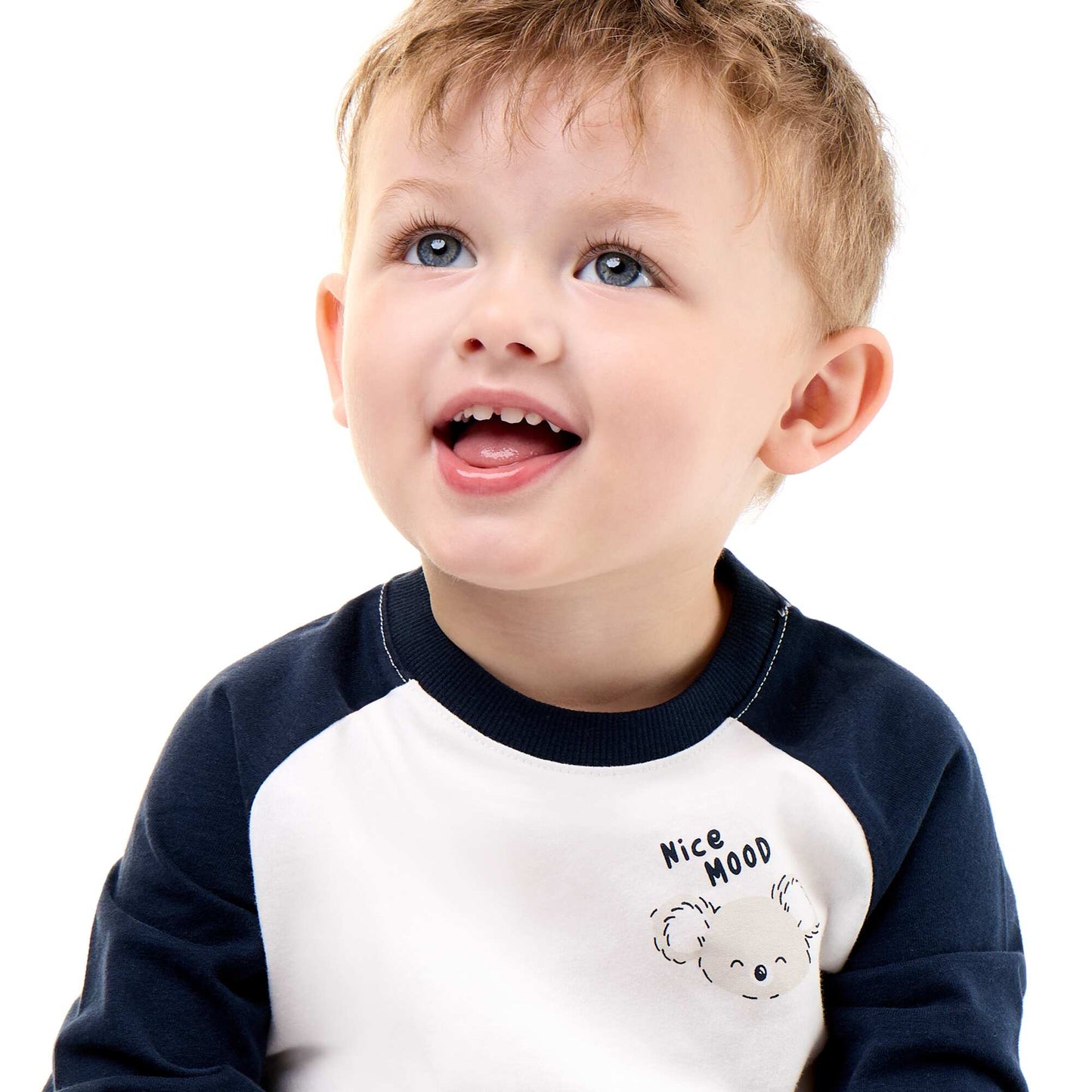 Long-sleeved raglan T-shirt BLUE