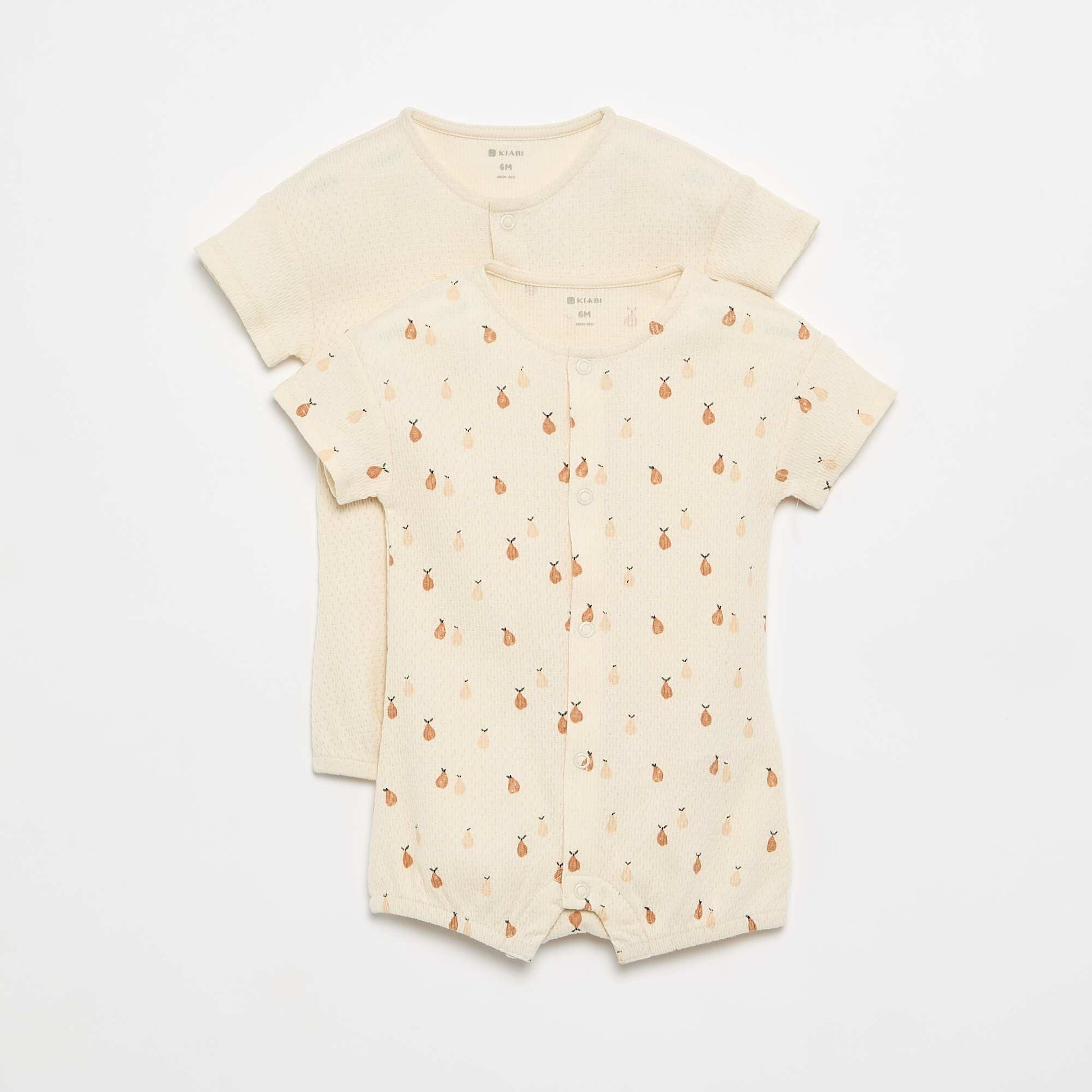 Pack of 2 Lightweight Sleepsuits BEIGE