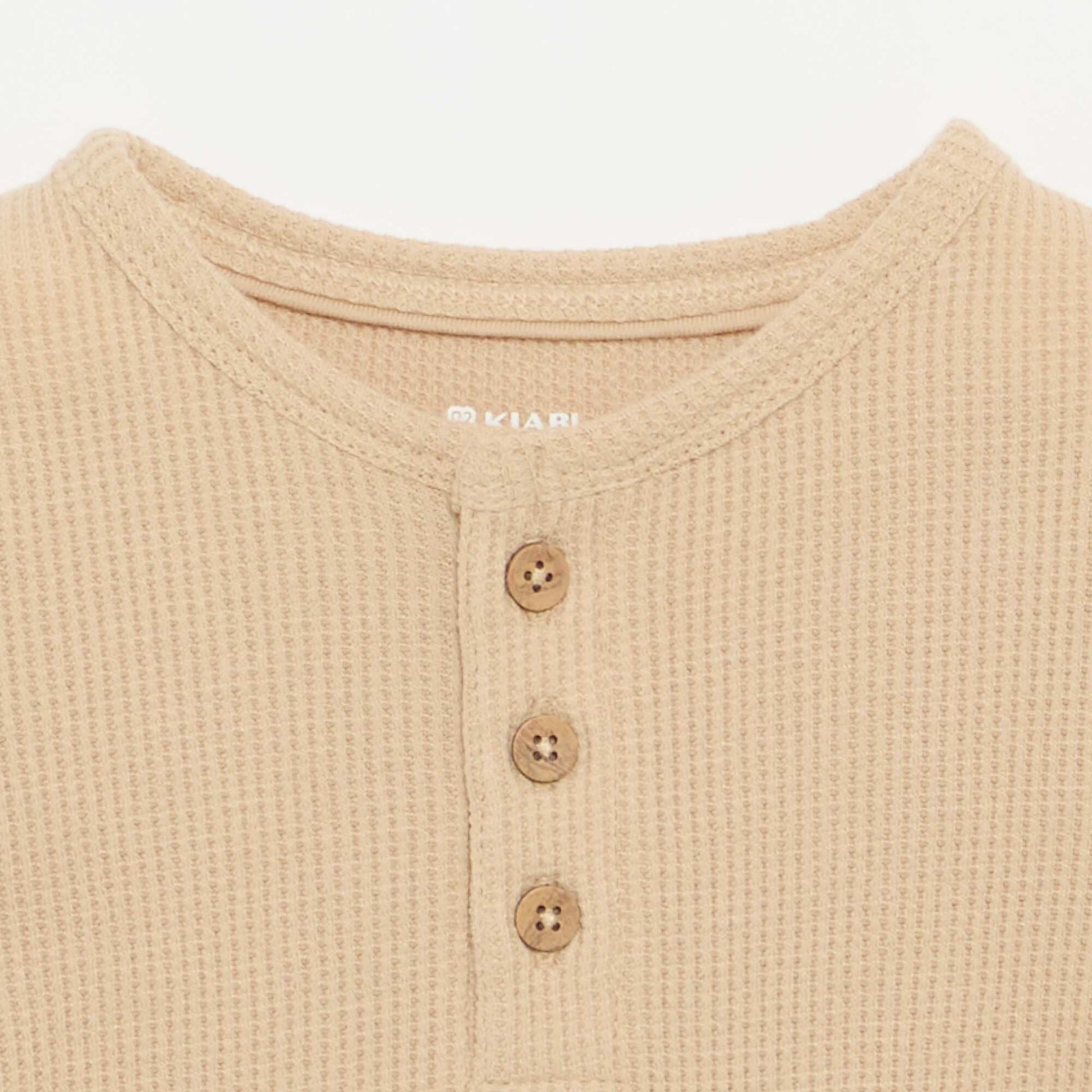 Henley T-shirt BEIGE
