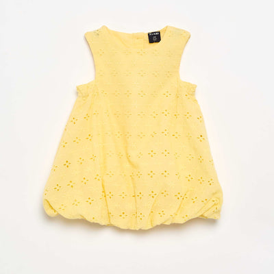 Bubble Dress with Broderie Anglaise YELLOW
