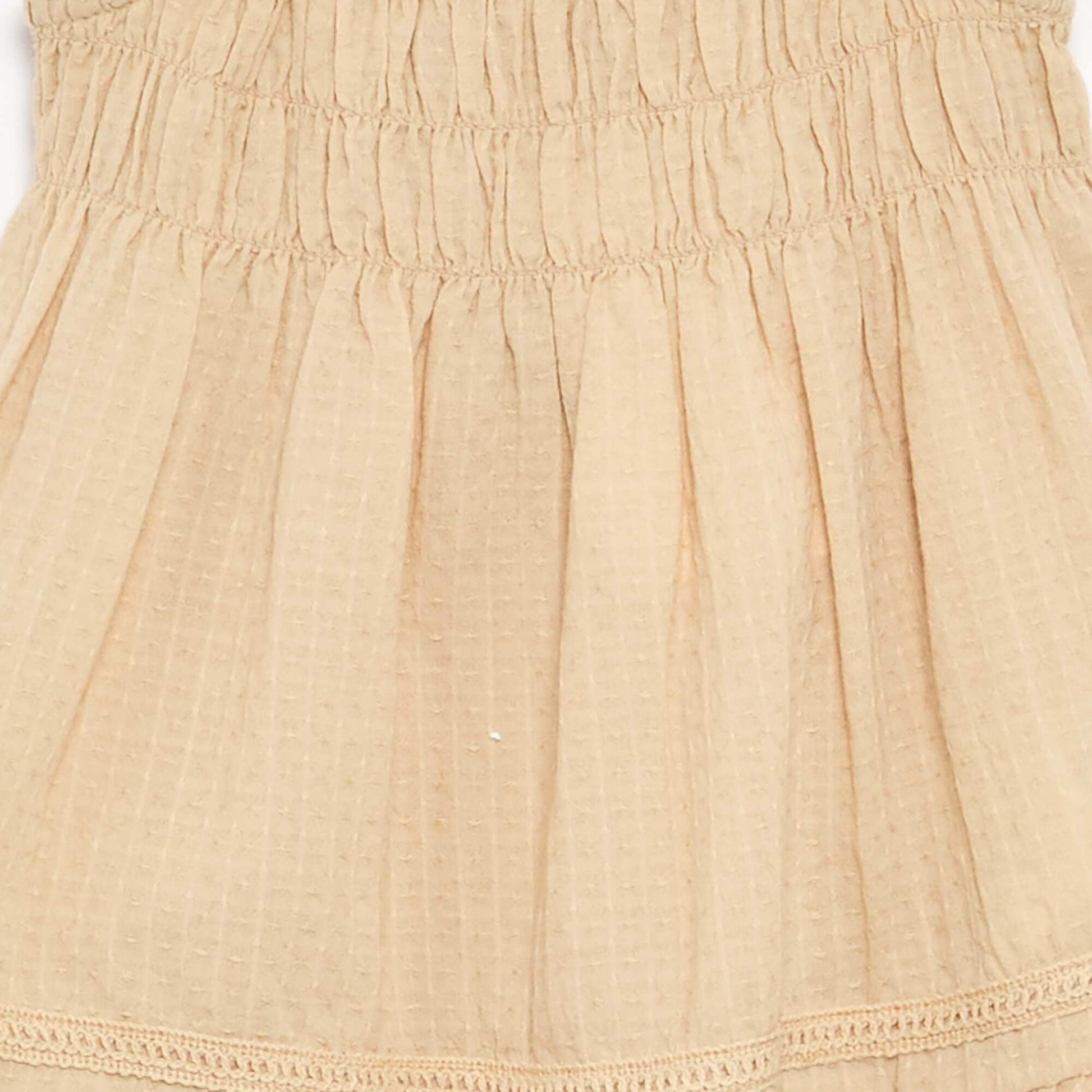 Dress with ruffled and elasticated straps BEIGE