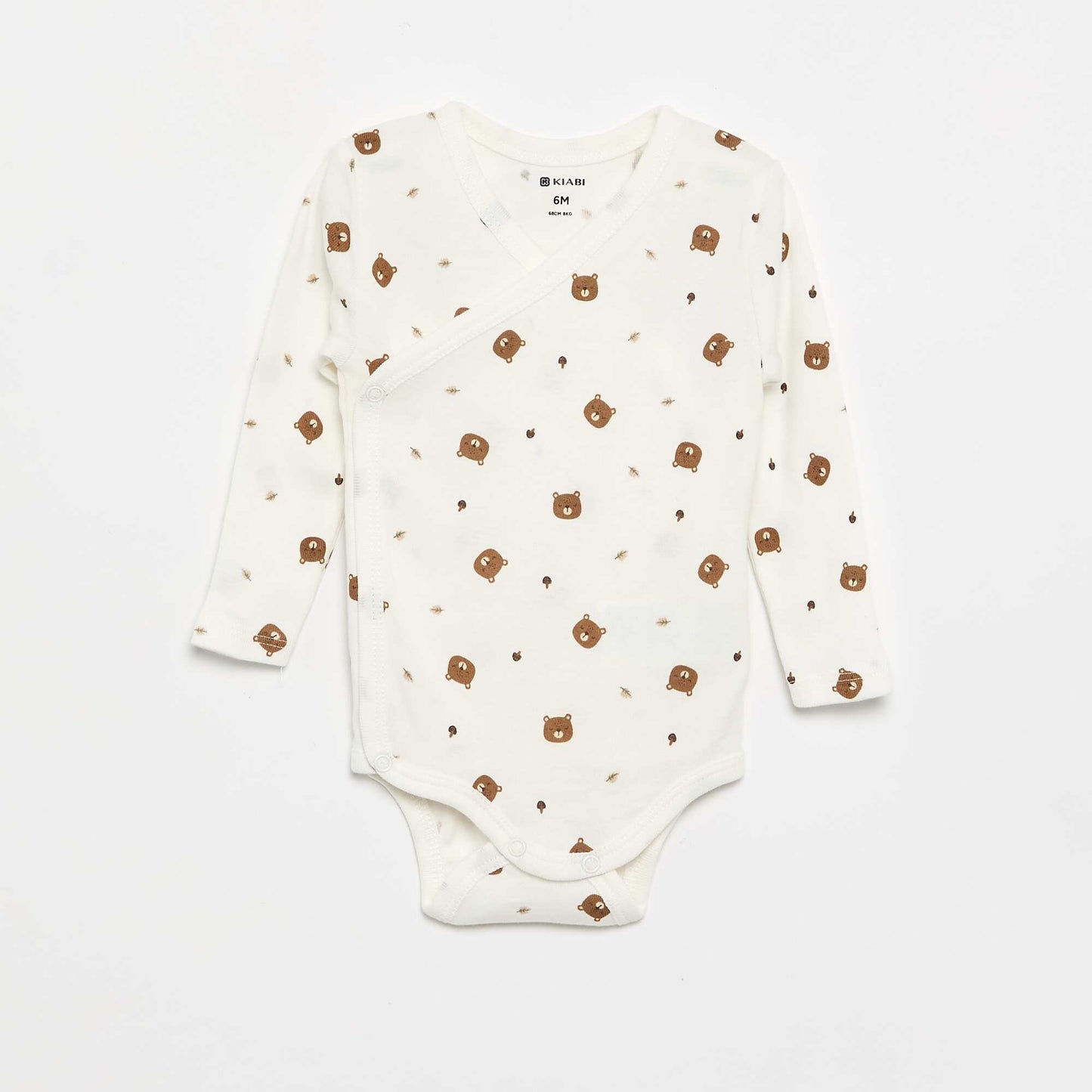 Pack of 5 Printed Cotton Bodysuits BROWN