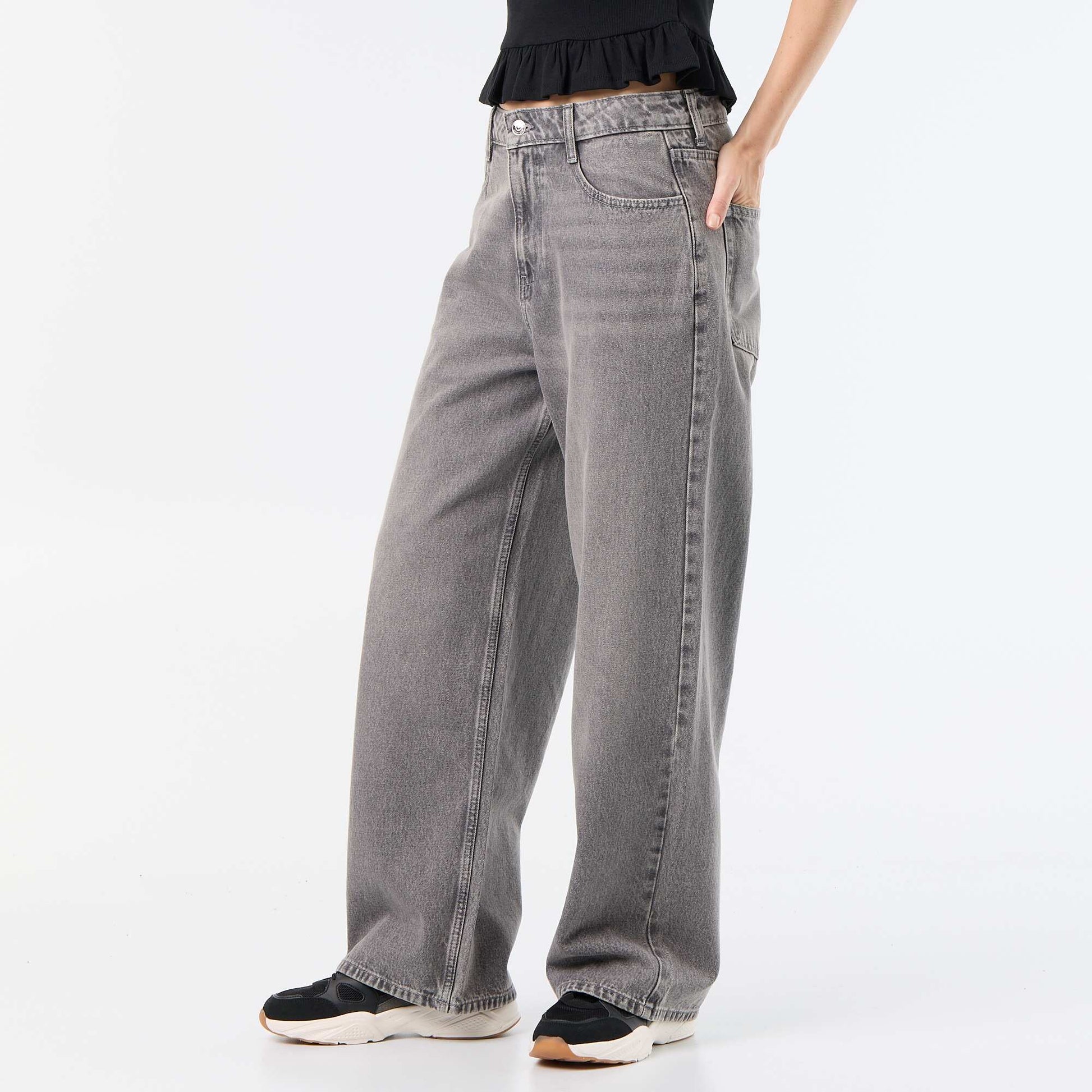 Baggy Denim Pants GREY