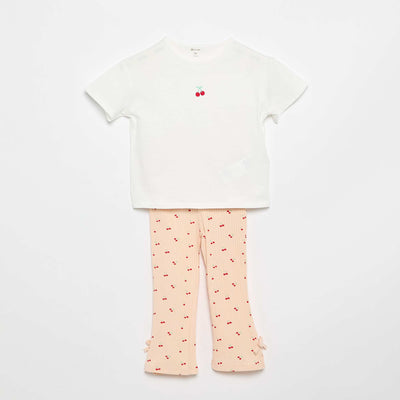 2-piece T-shirt and Leggings Set PINK