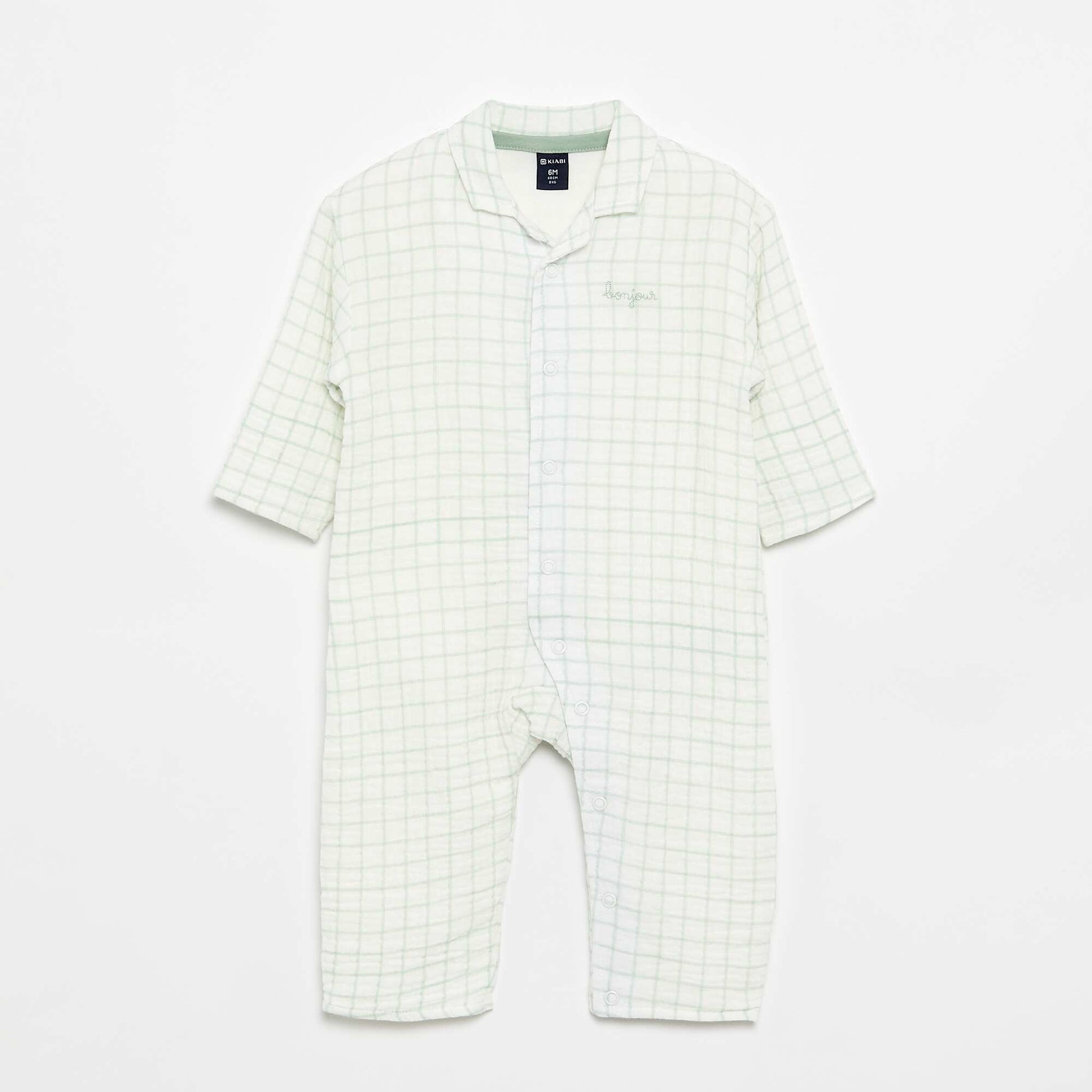 Checked sleepsuit GREEN