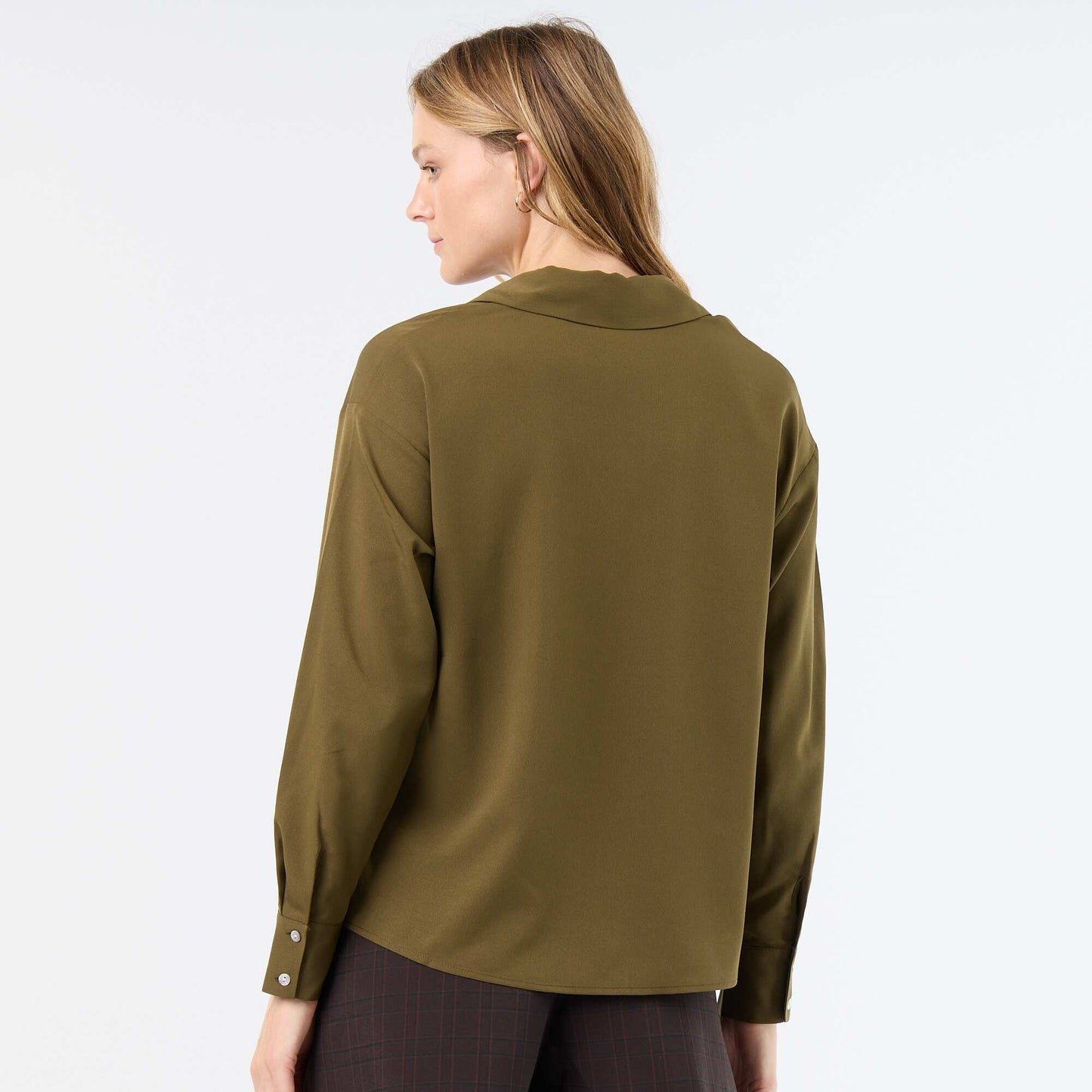 Plain Flowy Blouse GREEN