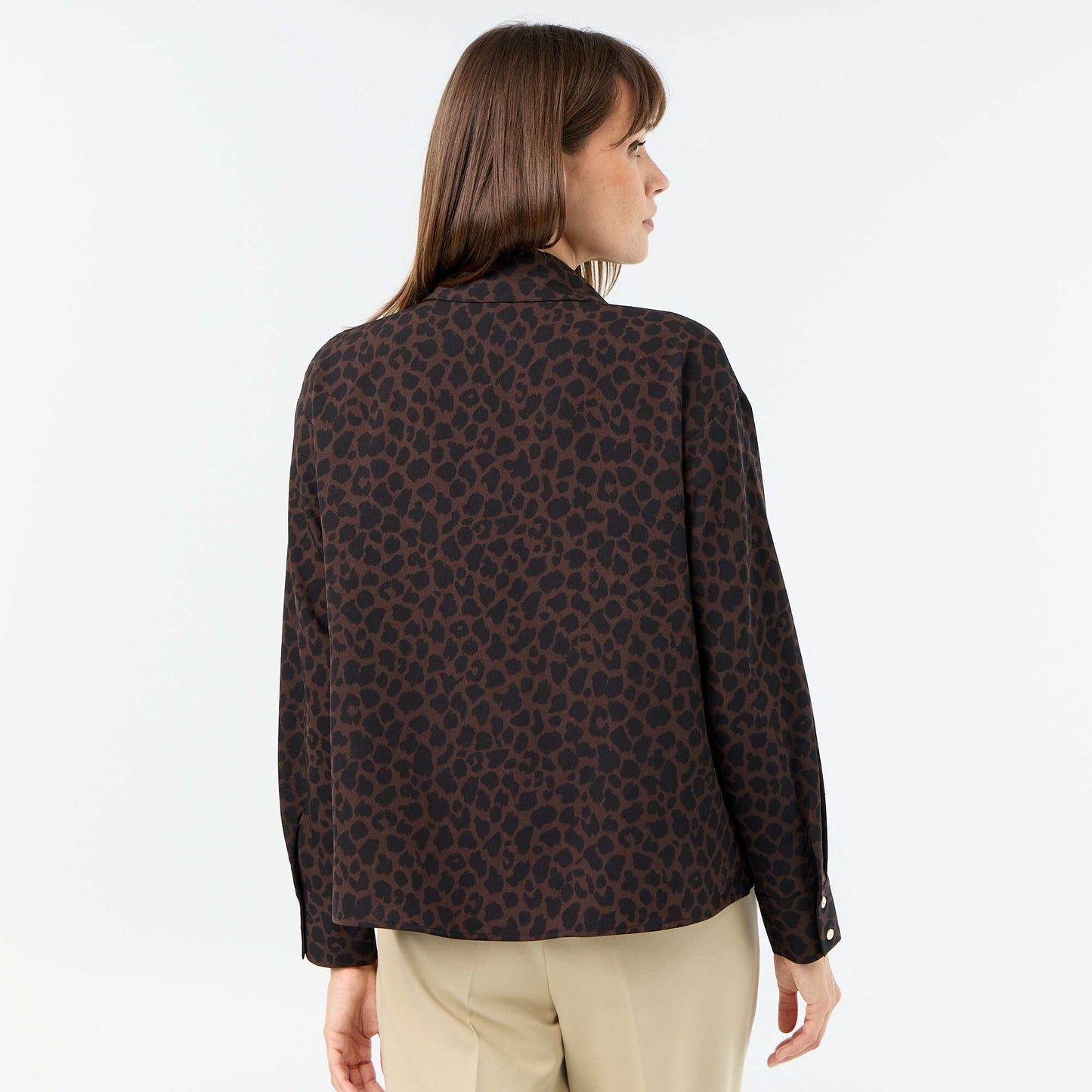 Plain Flowy Blouse BROWN