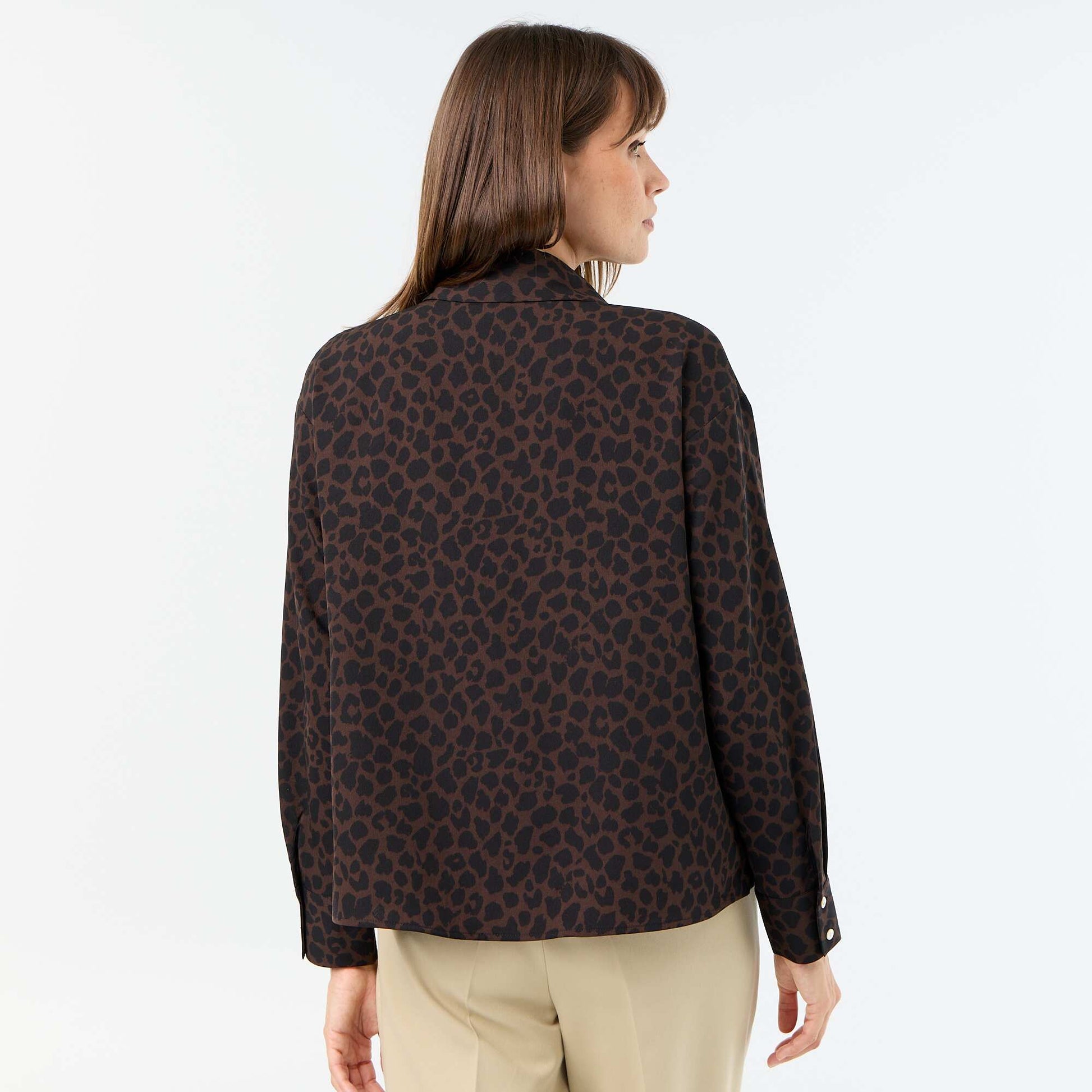 Plain Flowy Blouse BROWN