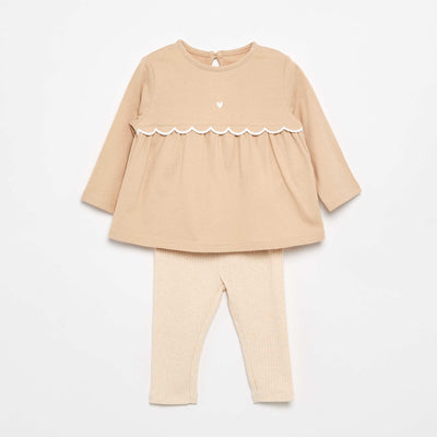 T-shirt and Leggings Set BEIGE