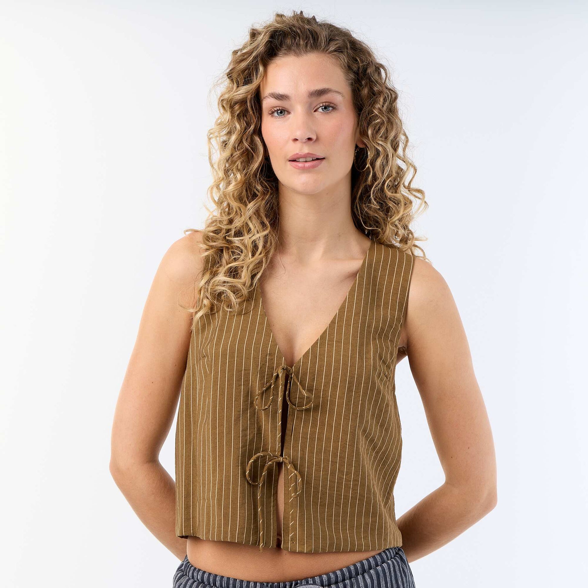Bow-detail Blouse KHAKI