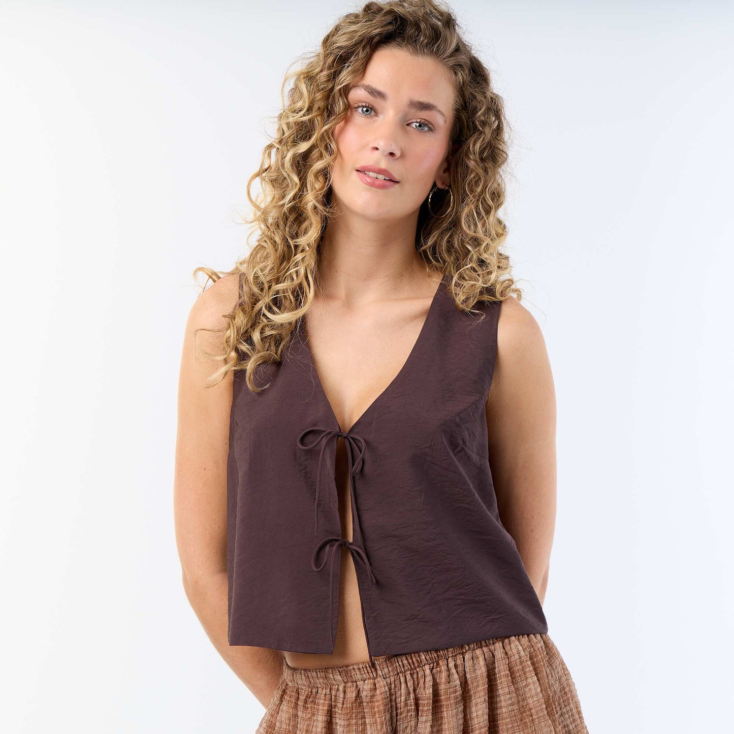Bow-detail Blouse BROWN