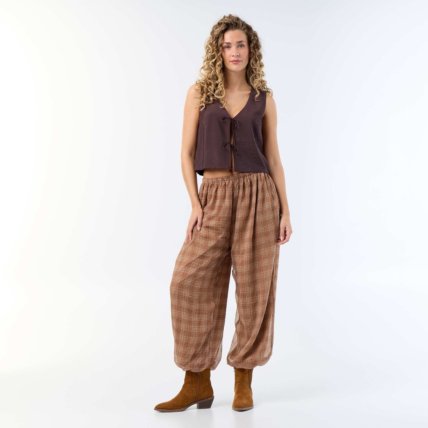 Bow-detail Blouse BROWN