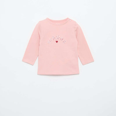 Long-sleeved jersey T-shirt PINK