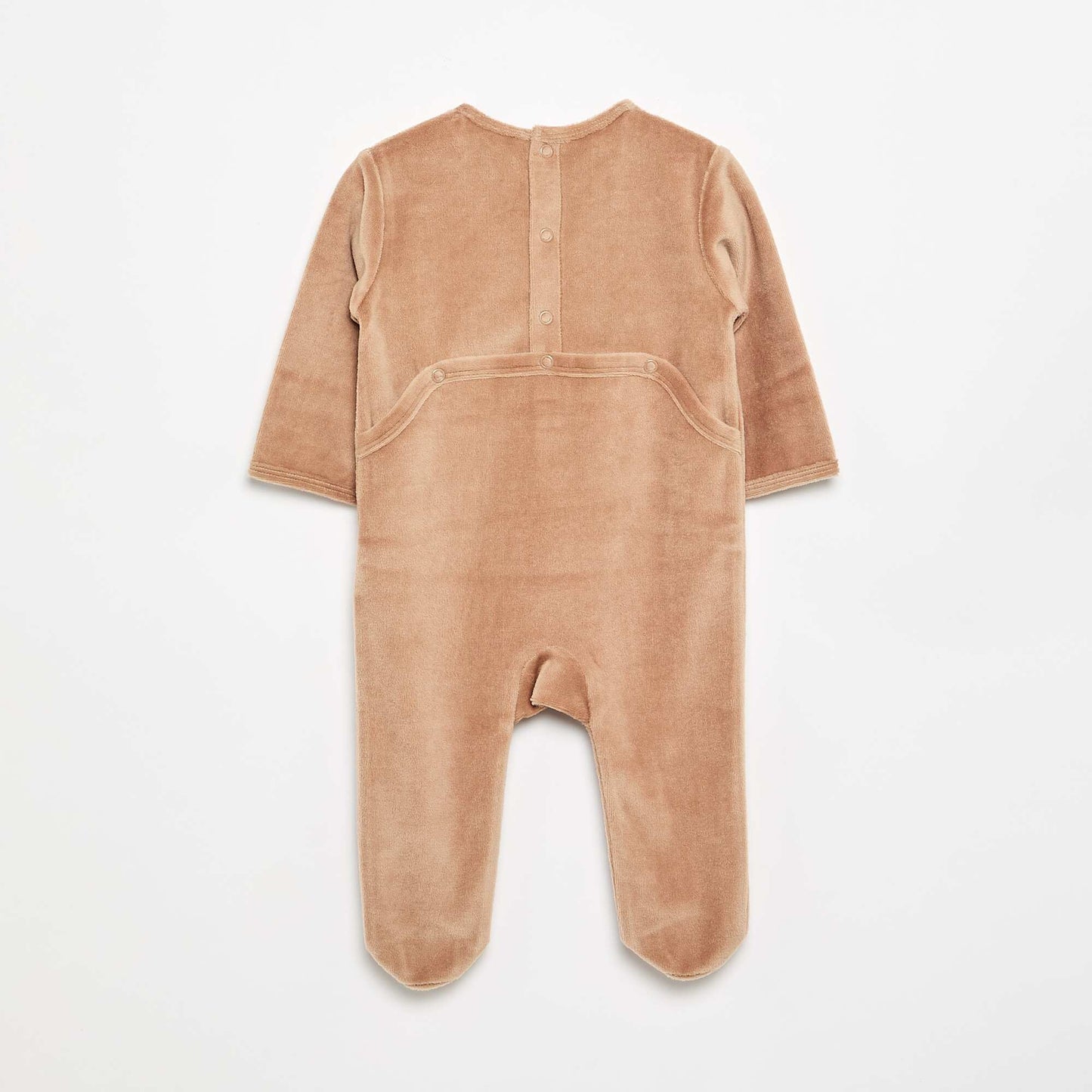 Velour Sleepsuit with Feet BROWN