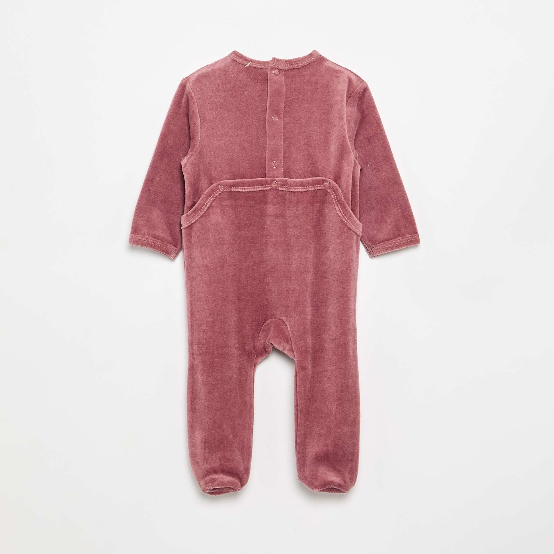 Velour Sleepsuit with Feet PINK