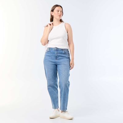 Straight-cut denim trousers BLUE