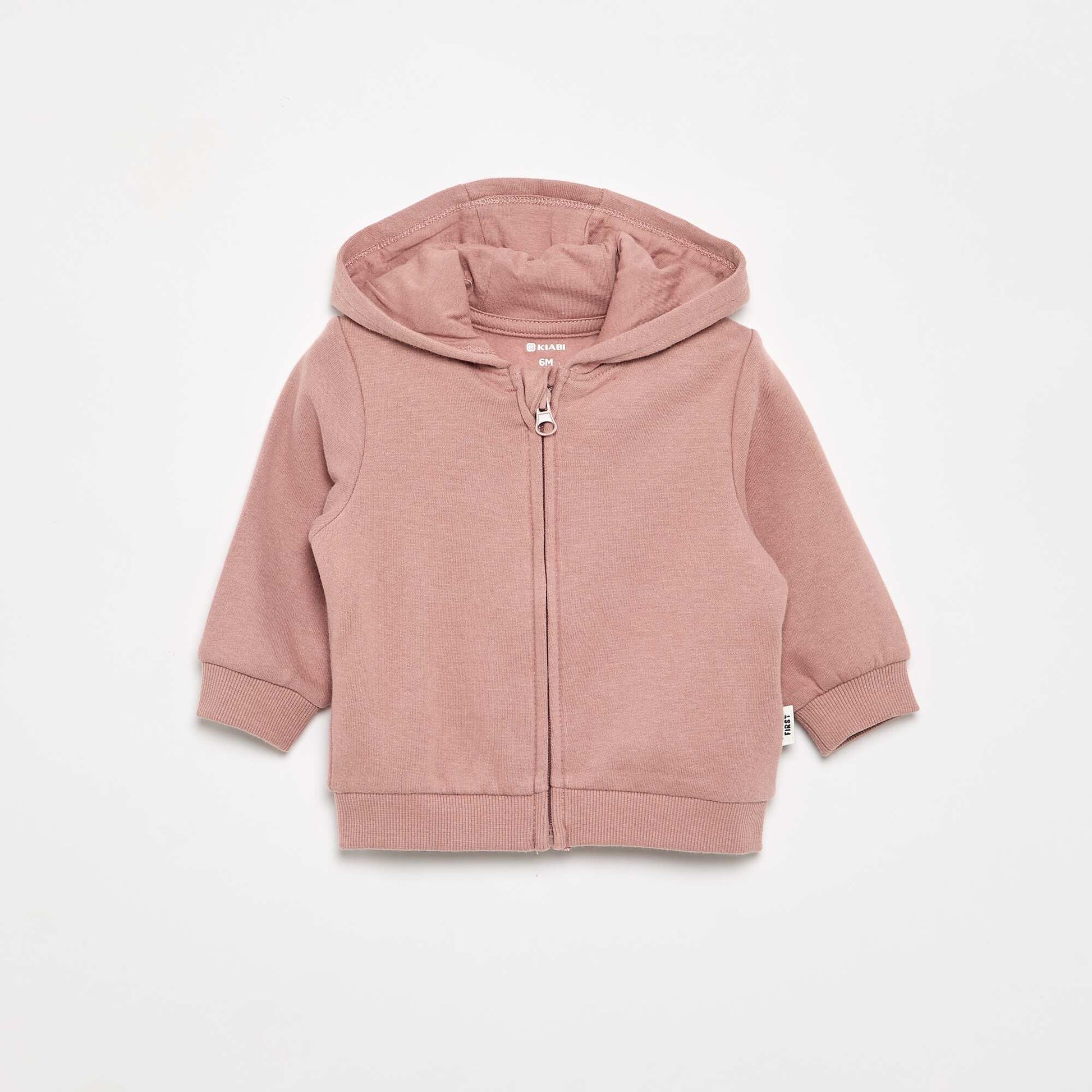 Hooded zip-up sweatshirt PINK